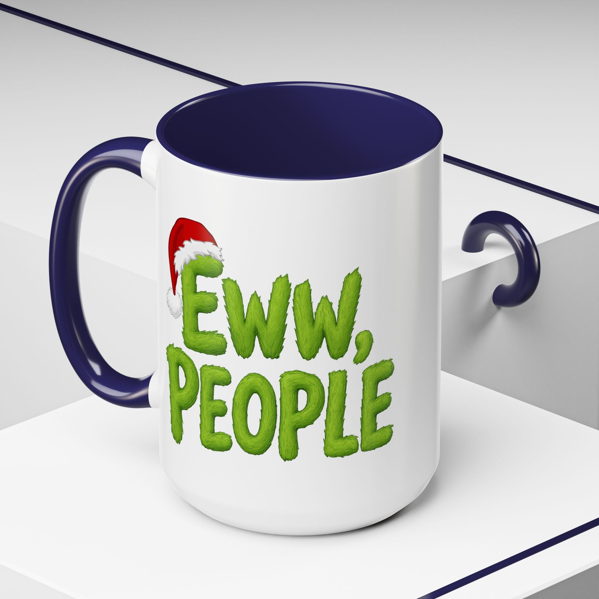 Eww People mug | Accent coffee mug, holiday Santa hat design