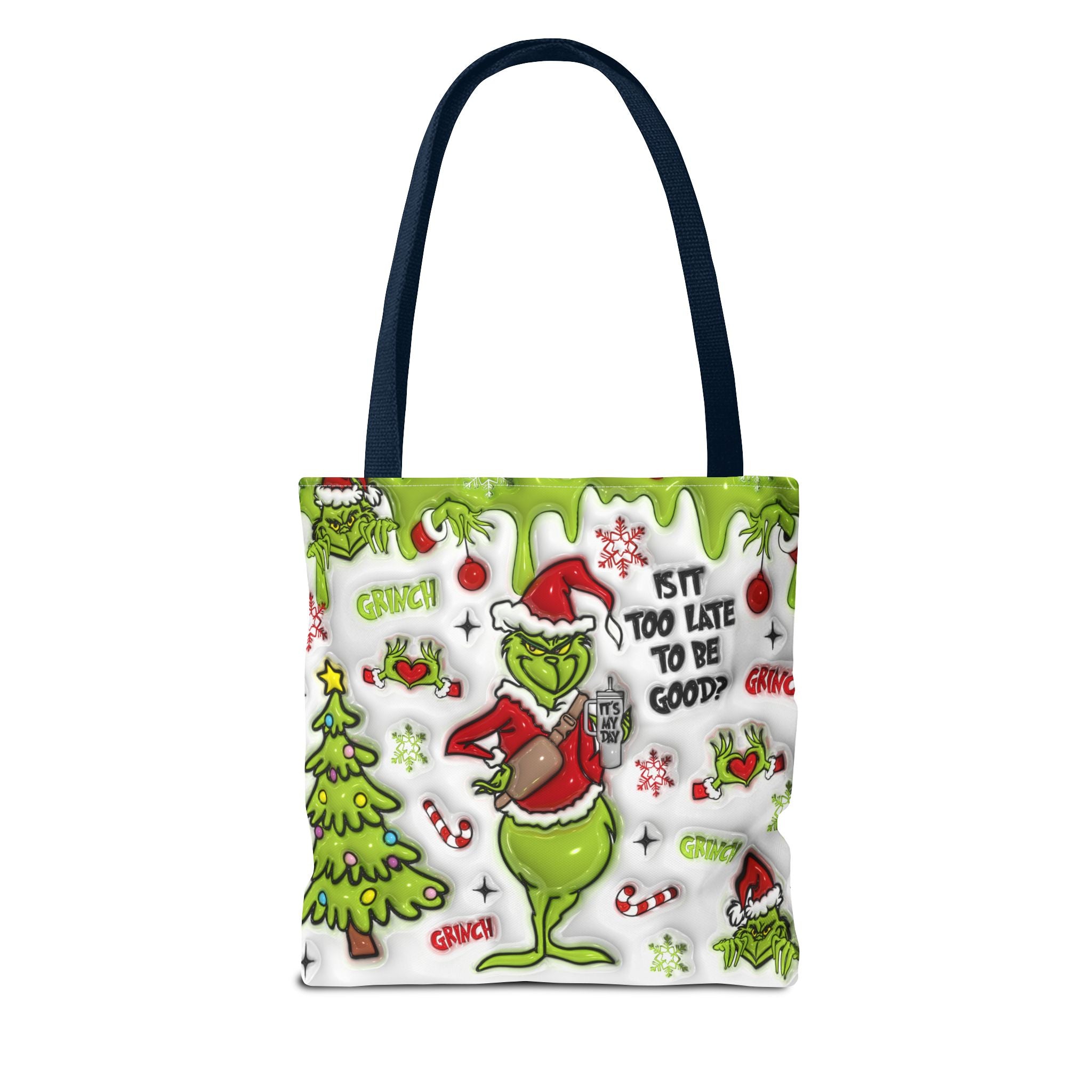 Christmas Tote Bag, Holiday Shopping Bag, Grinch Gift, Festive Reusable Bag, Cute Winter Accessory