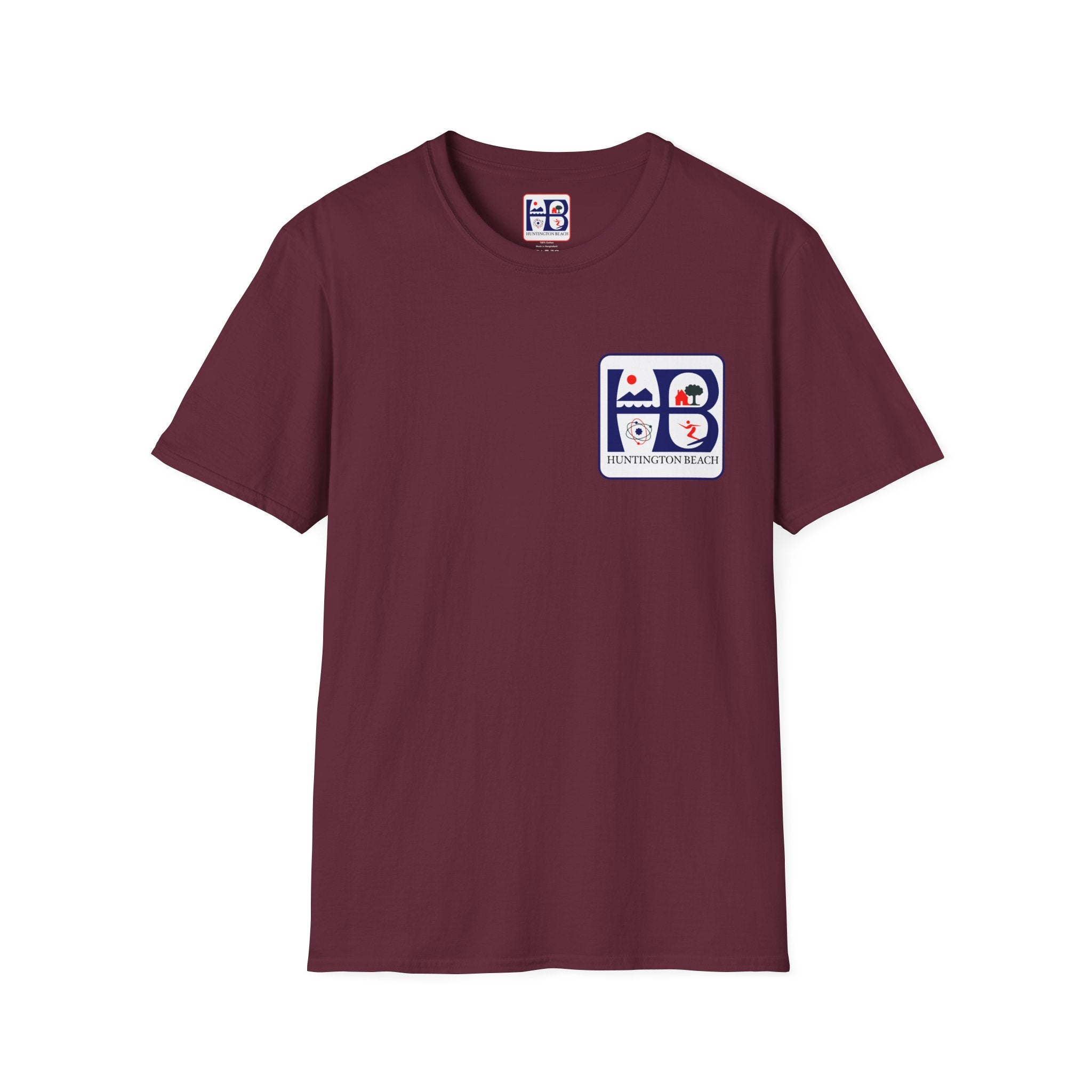 Huntington Beach Retro Logo T-Shirt — HB Surf & Sunset Tee (printed 3 side)