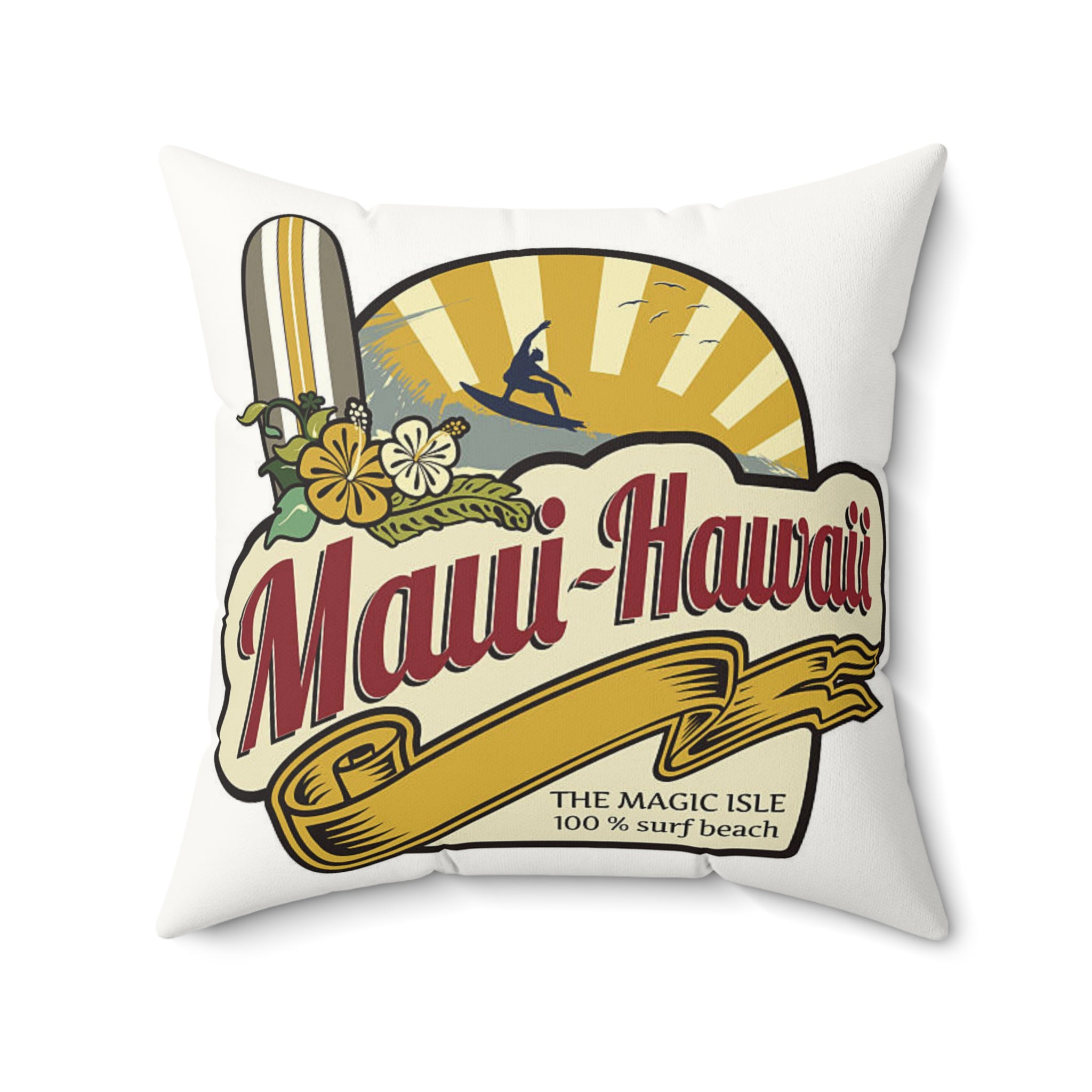 MAUI HAWAII  Fun Pillow - Faux Suede Square Pillow