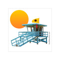 South Bay Lifeguard Stand Blackball Flag Transparent Outdoor Stickers Square 1pc