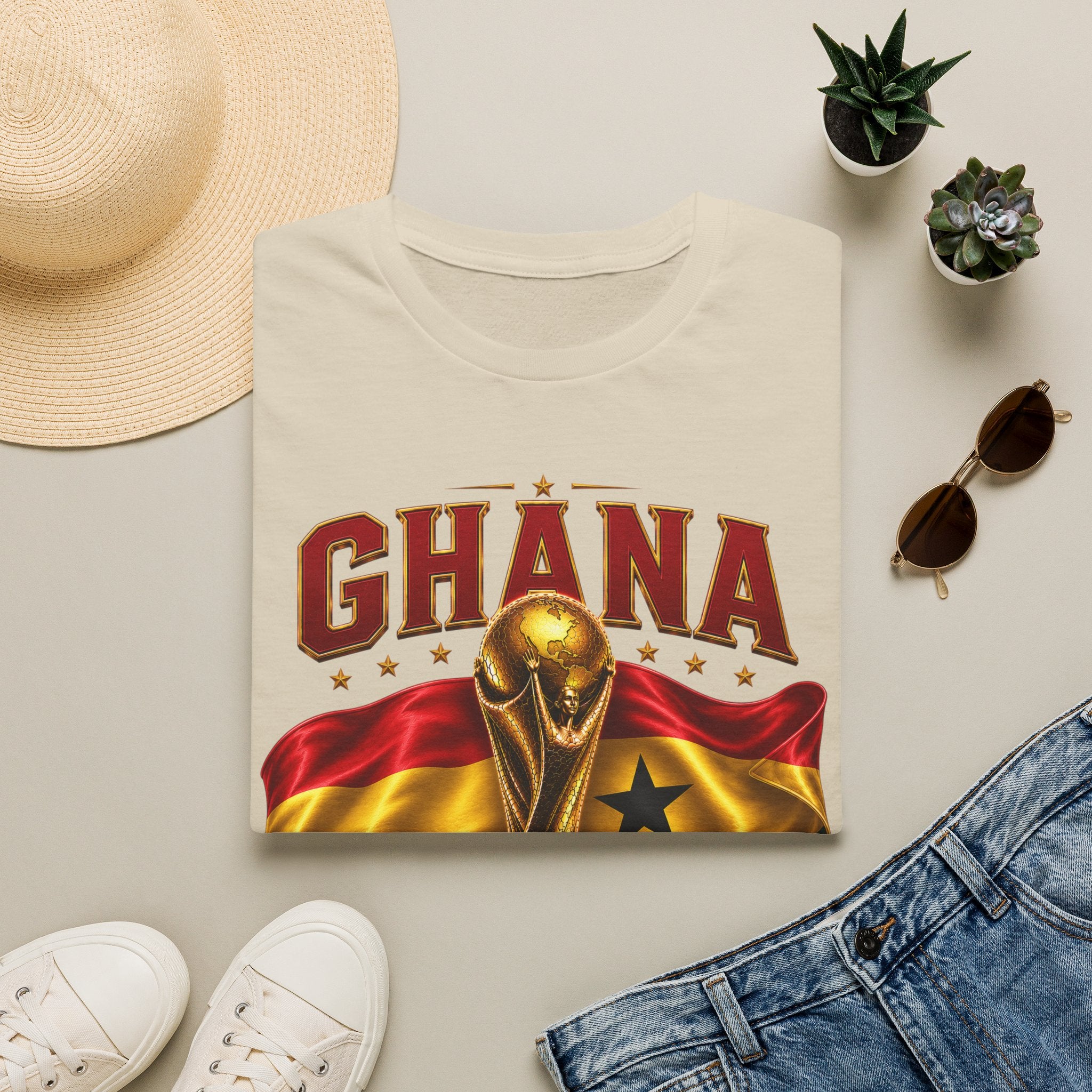 Ghana 2026 World Cup T-Shirt — Flag & Trophy Football Fan Tee