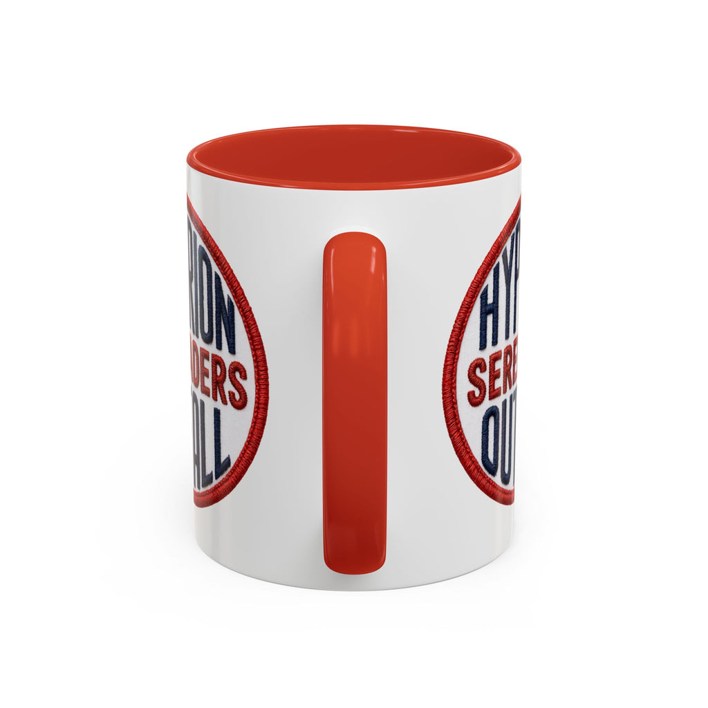 Accent Coffee Mug — "Hyperion Serenaders Outfall" Retro Patch Ceramic Mug (11/15oz)