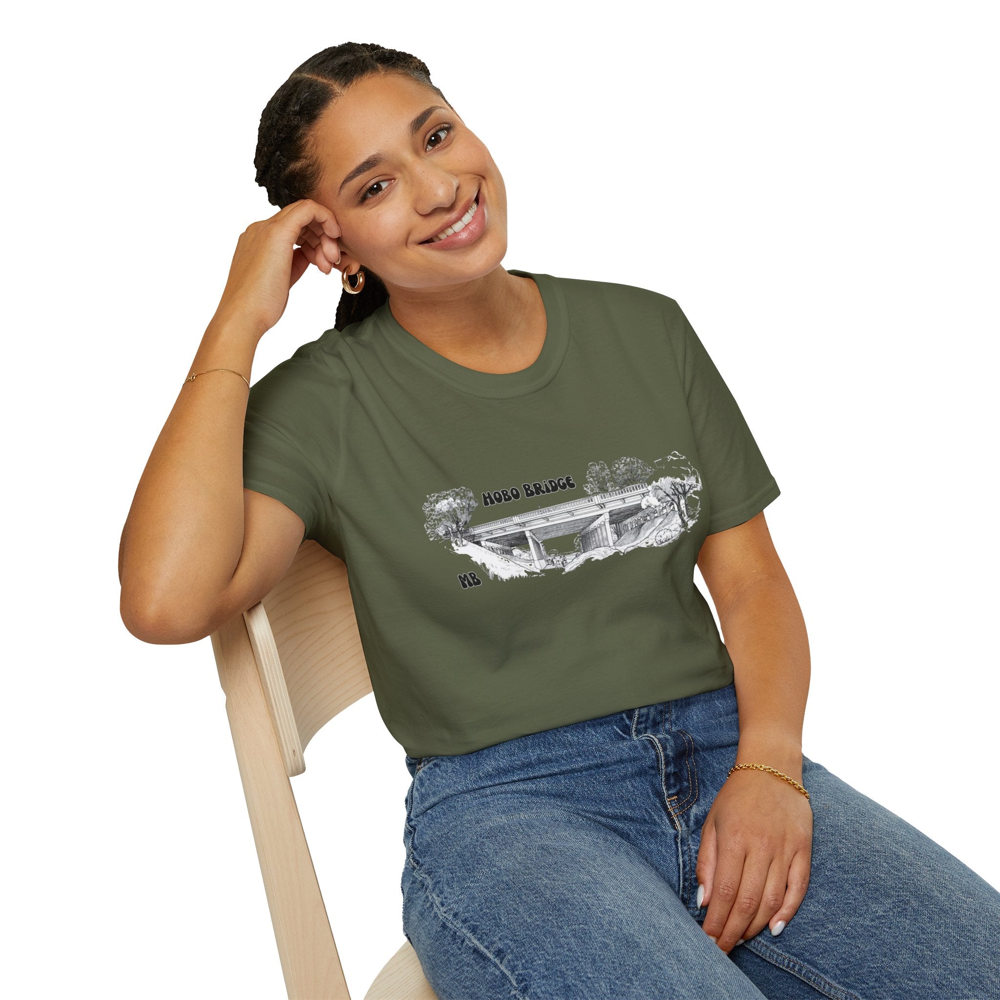 Hobo Bridge Manhattan Beach California Sketch T-Shirt | Hand-Drawn Bridge Illustration IYKYK