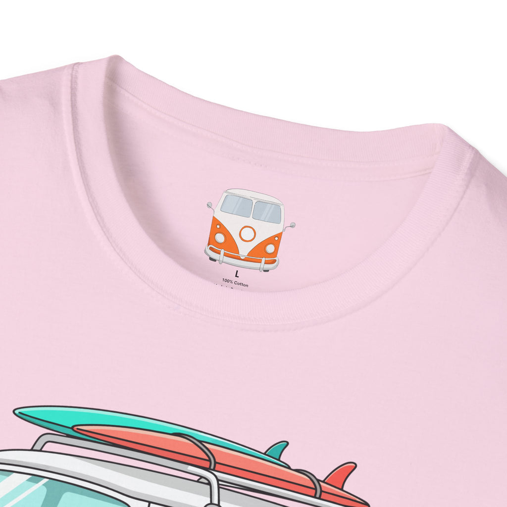 Retro Surf VW Van T-Shirt | Vintage Camper Bus Beach Tee Original Bare Feet