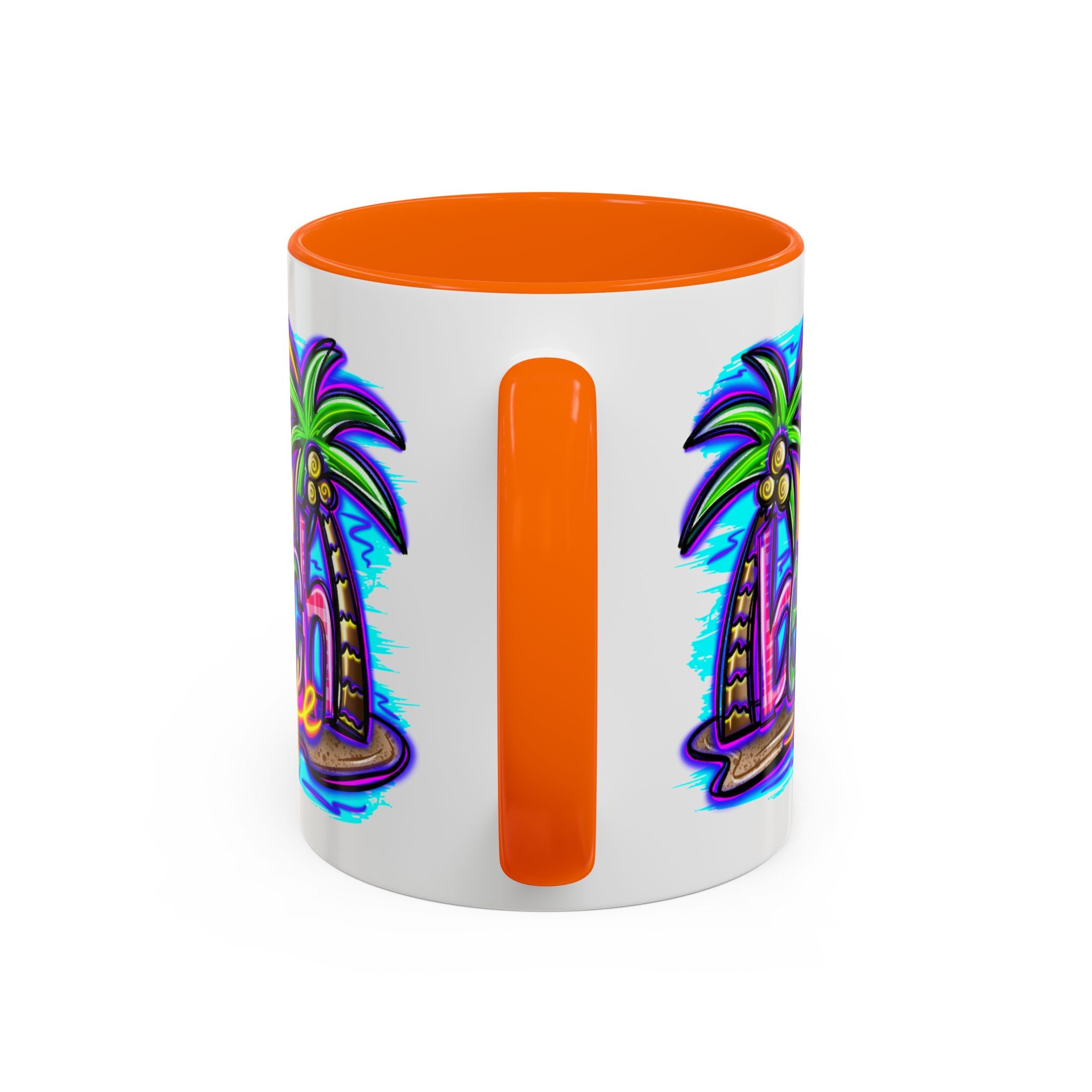 Beach Life Coffee Mug — Tropical Palm Sunset Accent Mug (11/15oz)