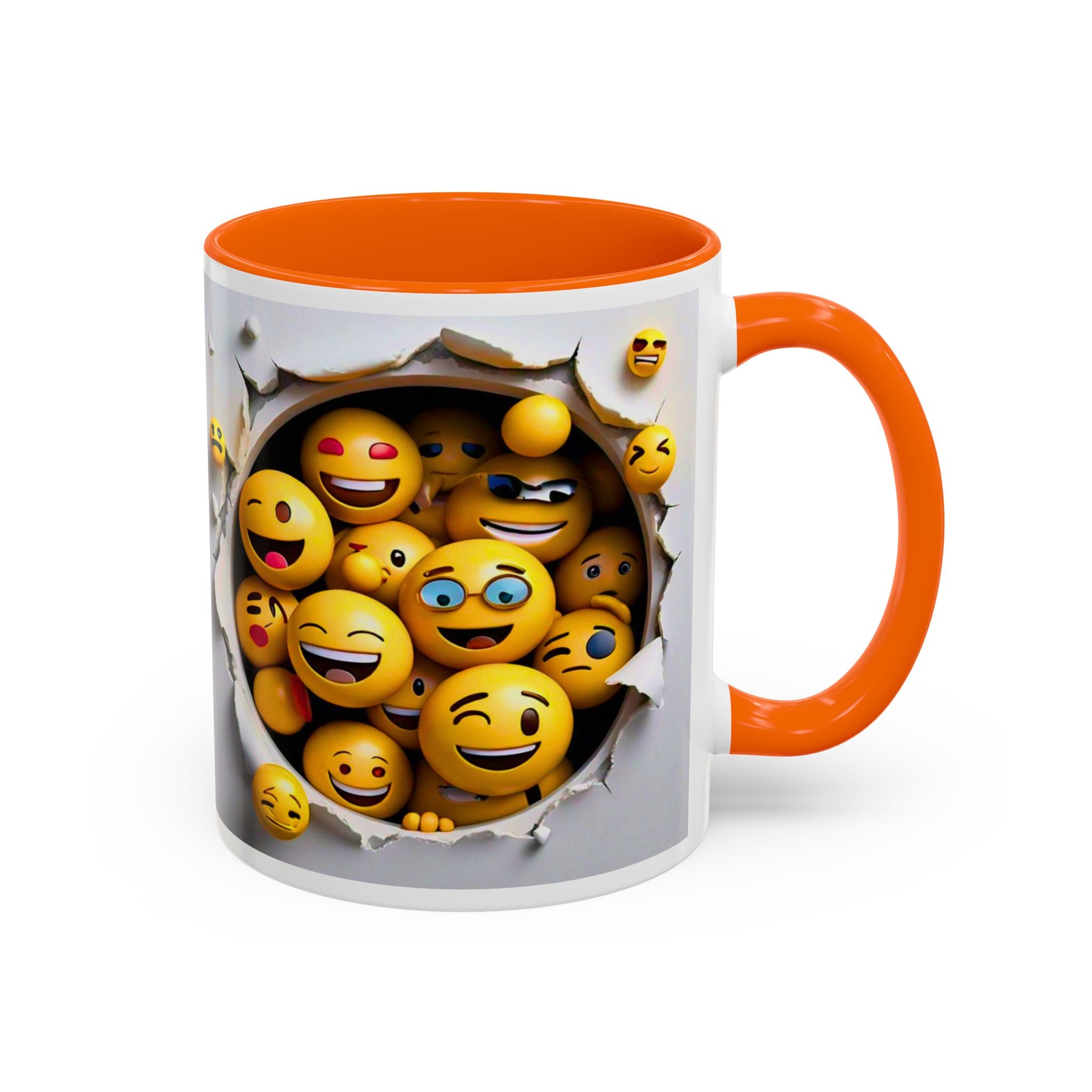 Emoji Explosion Coffee Mug | Accent Inner & Handle Color, 11oz 15oz
