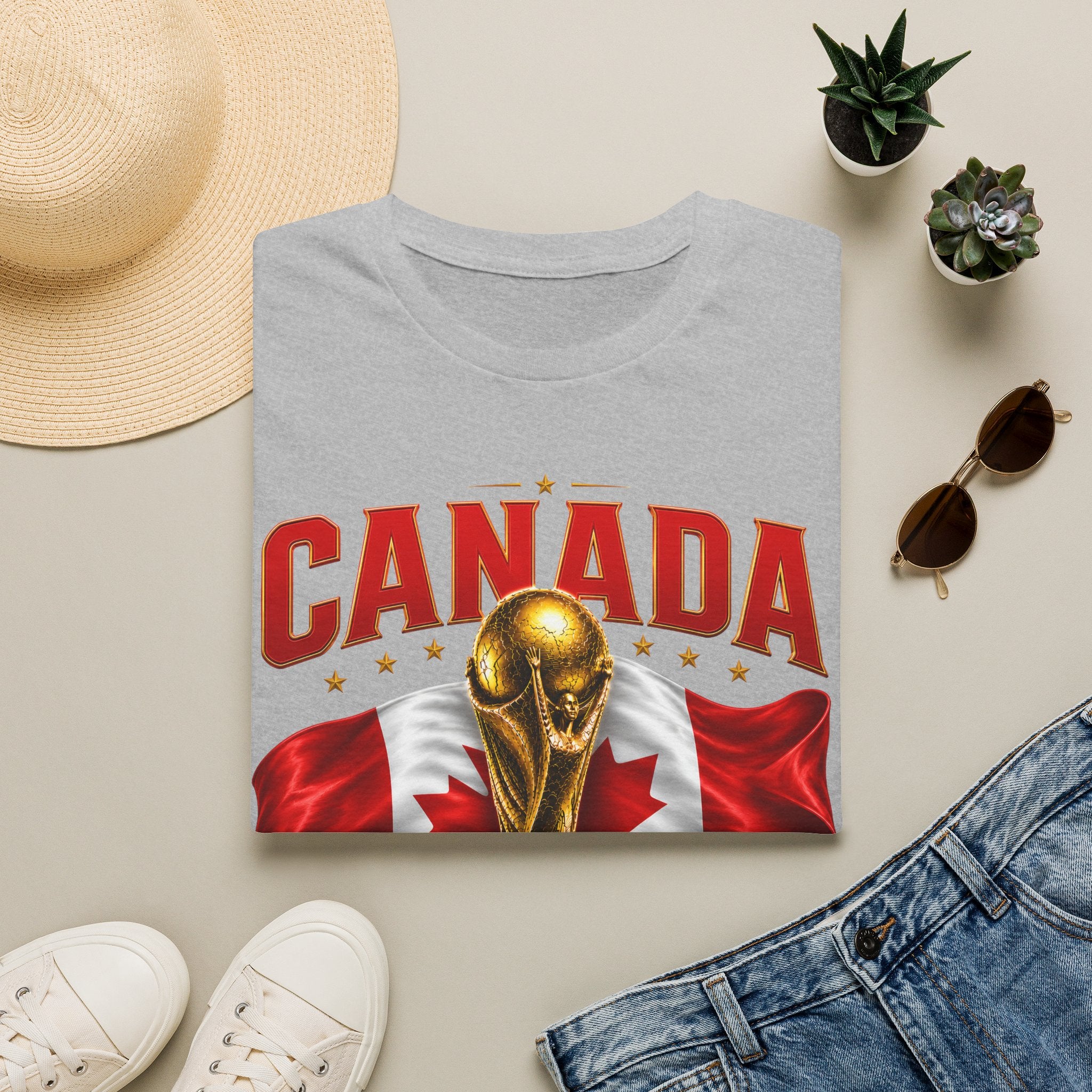 Canada 2026 World Cup T-Shirt — Canadian Soccer Fan Tee with Trophy & Flag