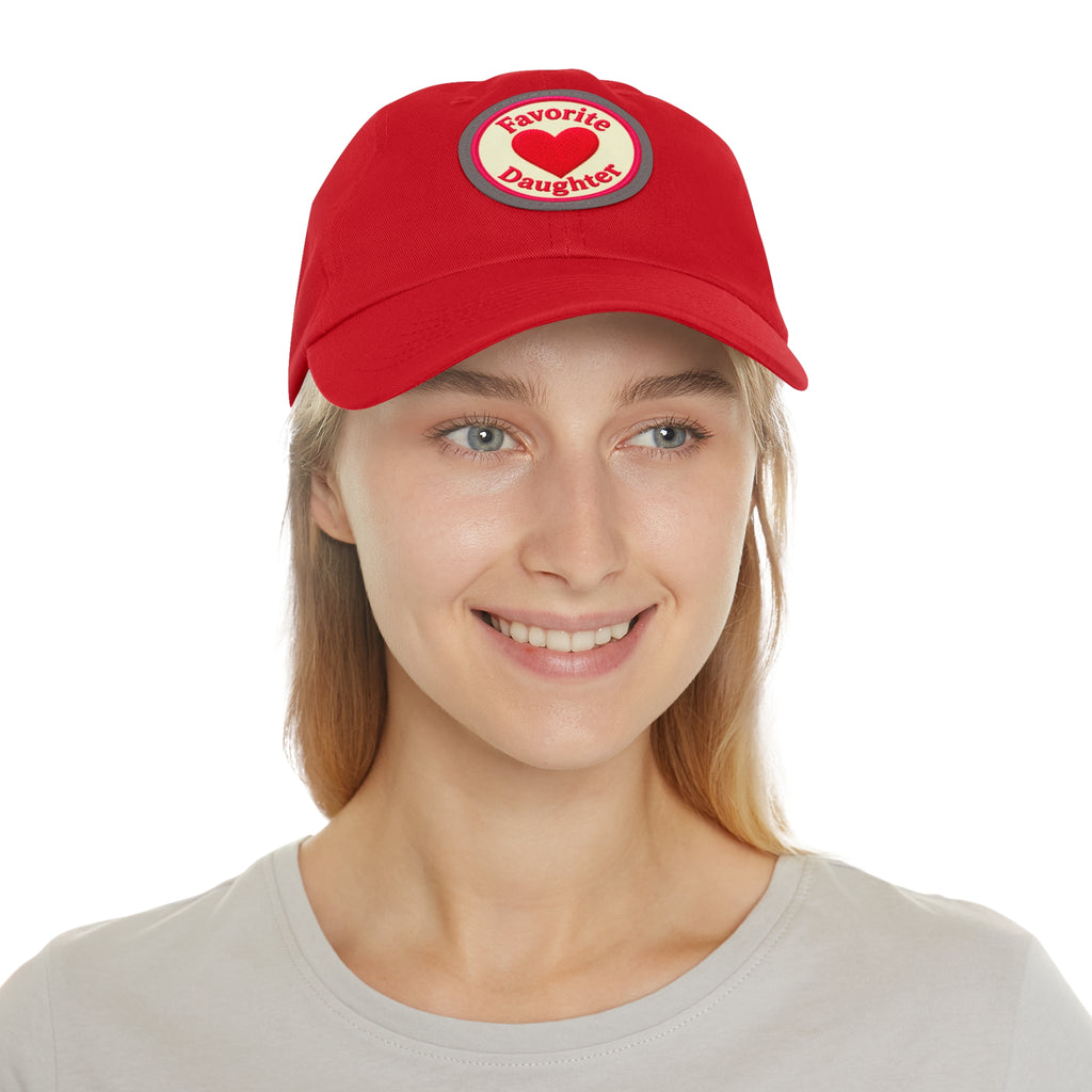Mom and Daughter Hat — "Favorite Daughter" Leather Patch Cap