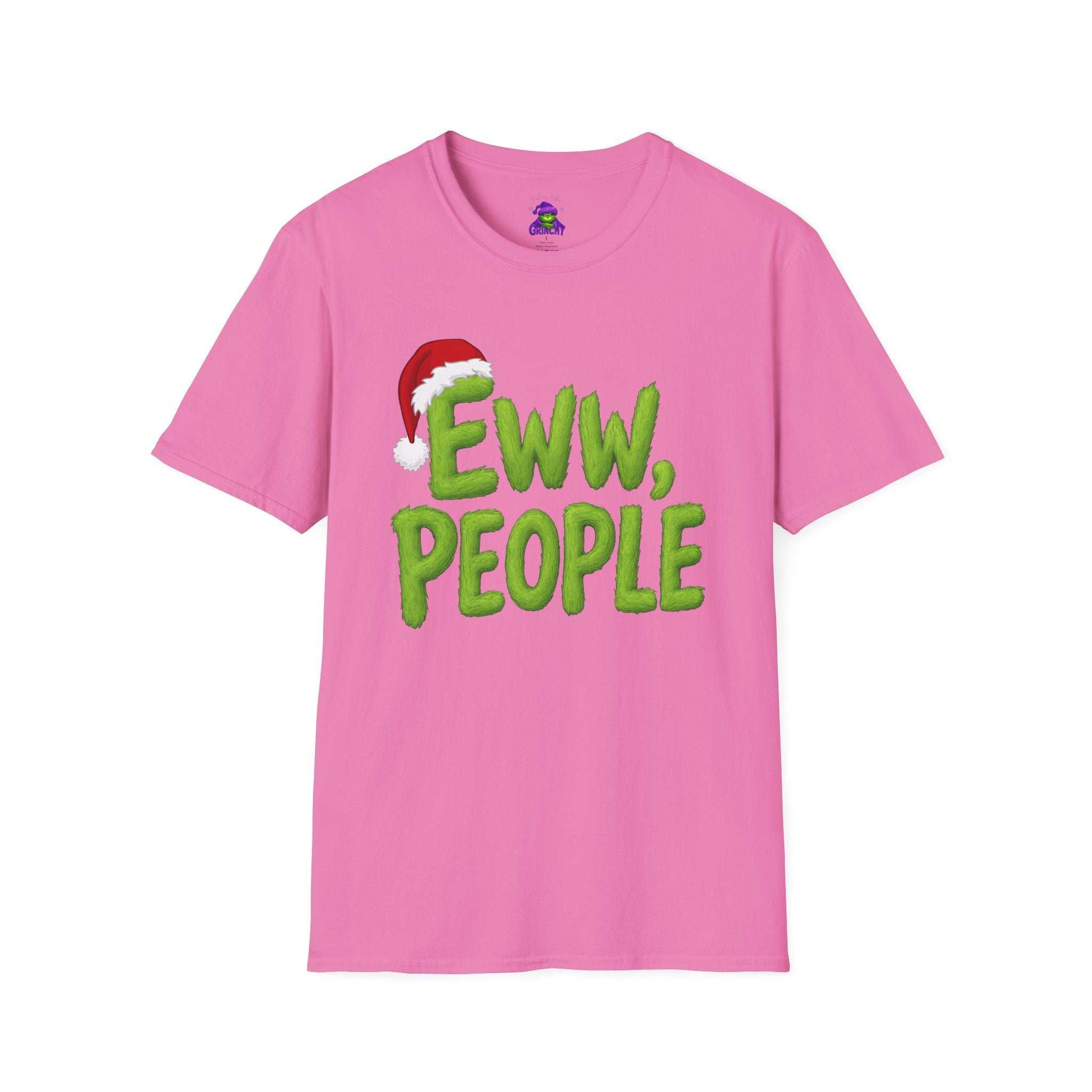 Eww, People T-Shirt | Funny Grinchy Santa Hat Holiday Tee