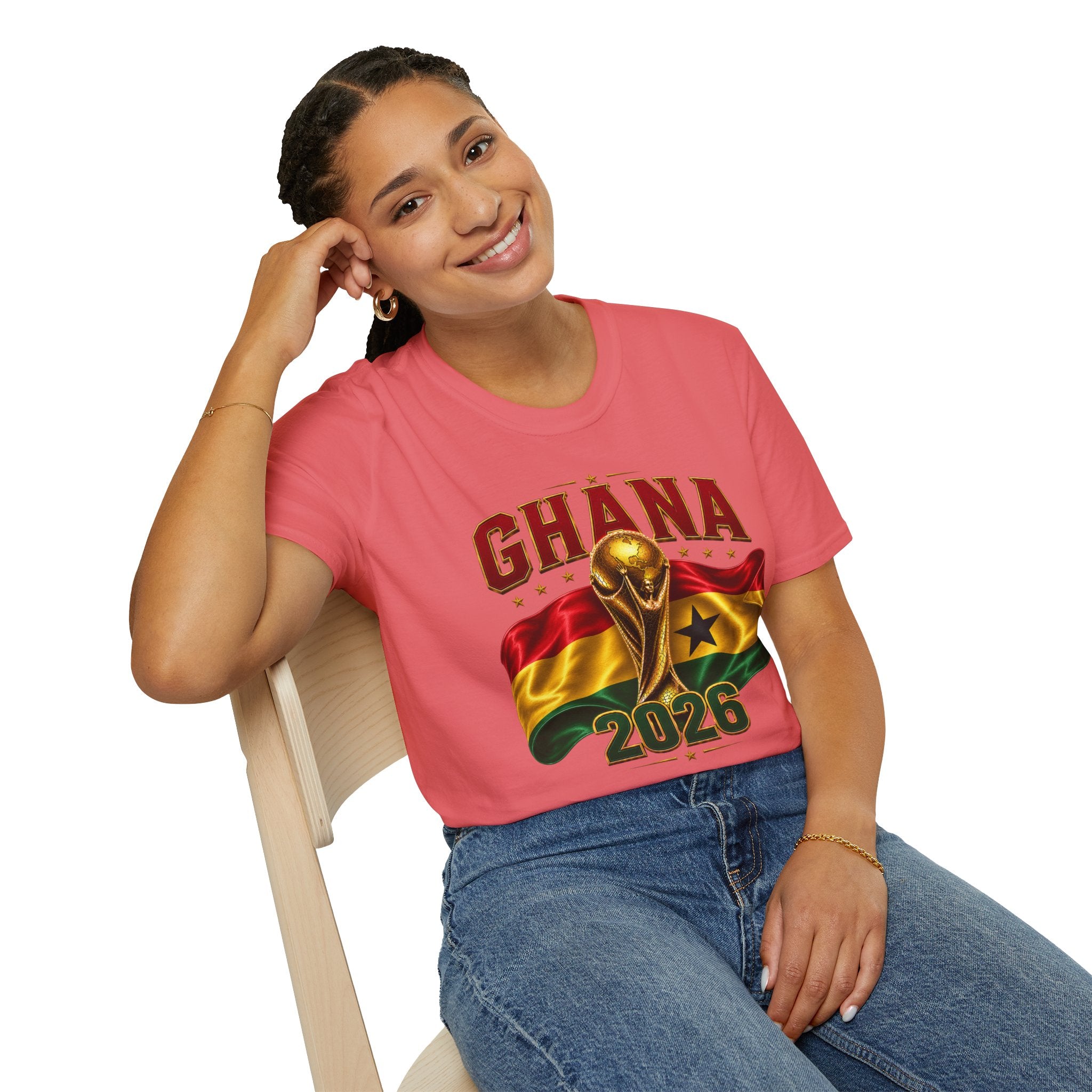 Ghana 2026 World Cup T-Shirt — Flag & Trophy Football Fan Tee