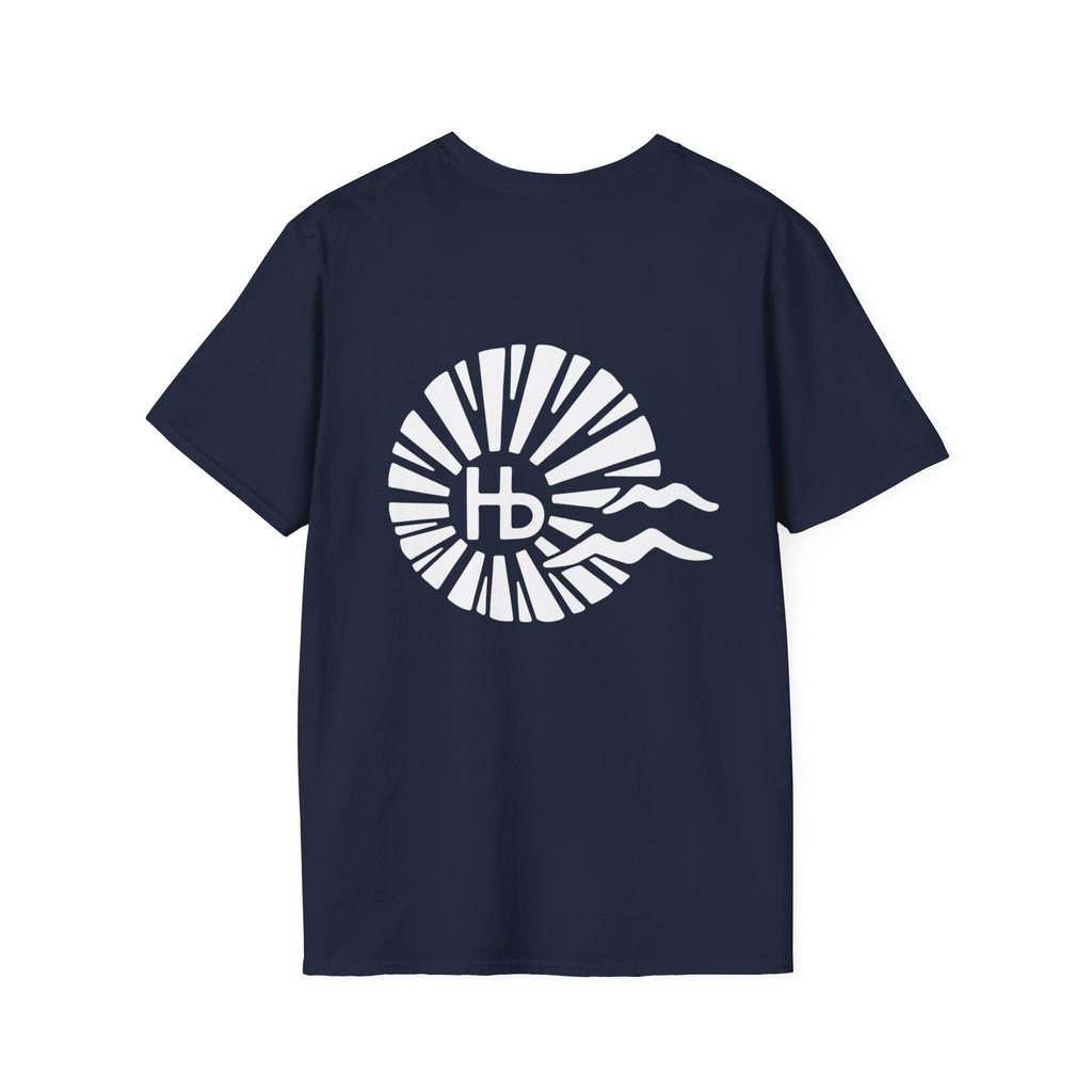 Hermosa Beach Sunburst Wave T-Shirt (printed front back neck) | Hb Minimal Logo Tee