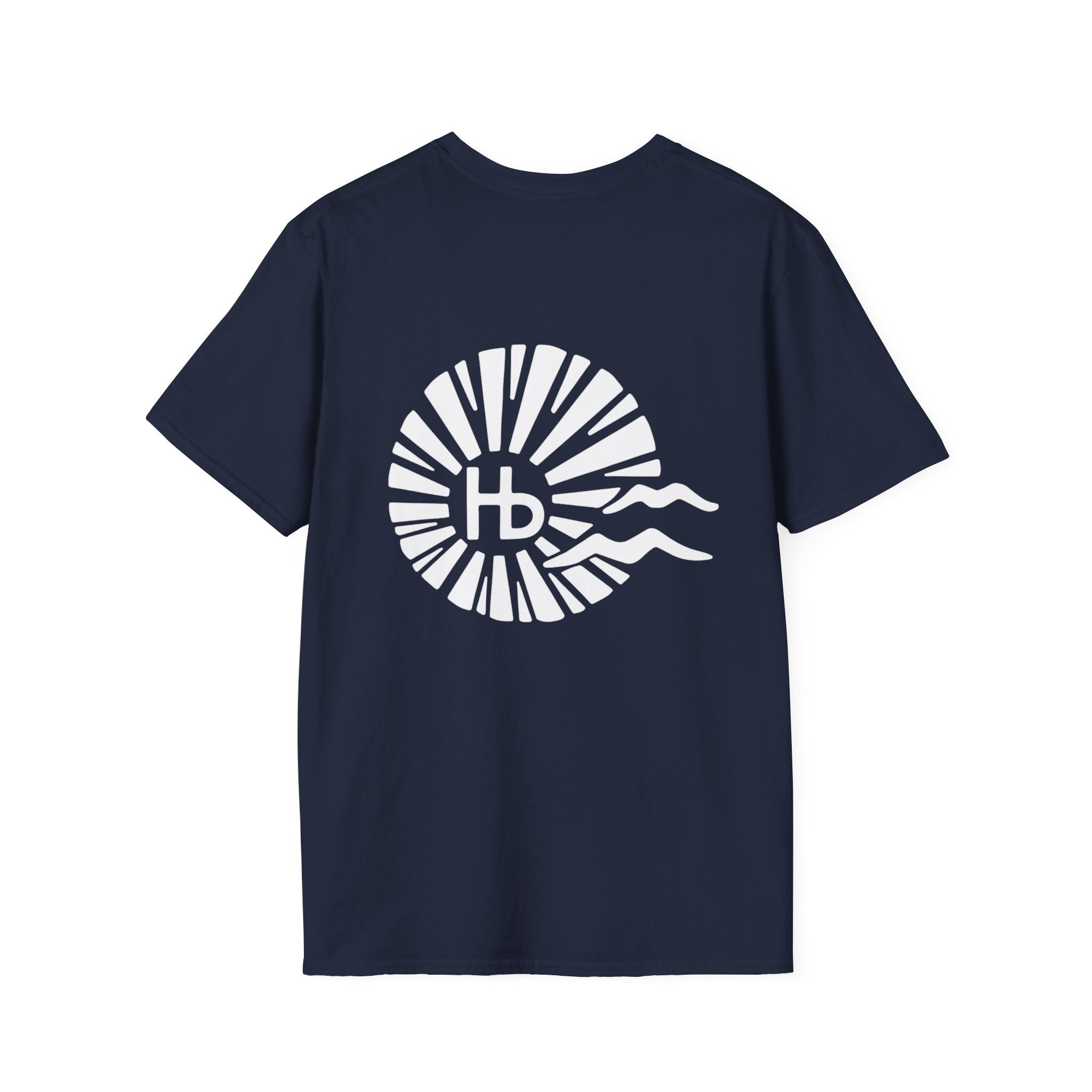 Hermosa Beach Sunburst Wave T-Shirt (printed front back neck) | Hb Minimal Logo Tee