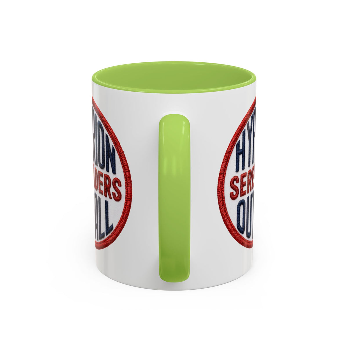 Accent Coffee Mug — "Hyperion Serenaders Outfall" Retro Patch Ceramic Mug (11/15oz)