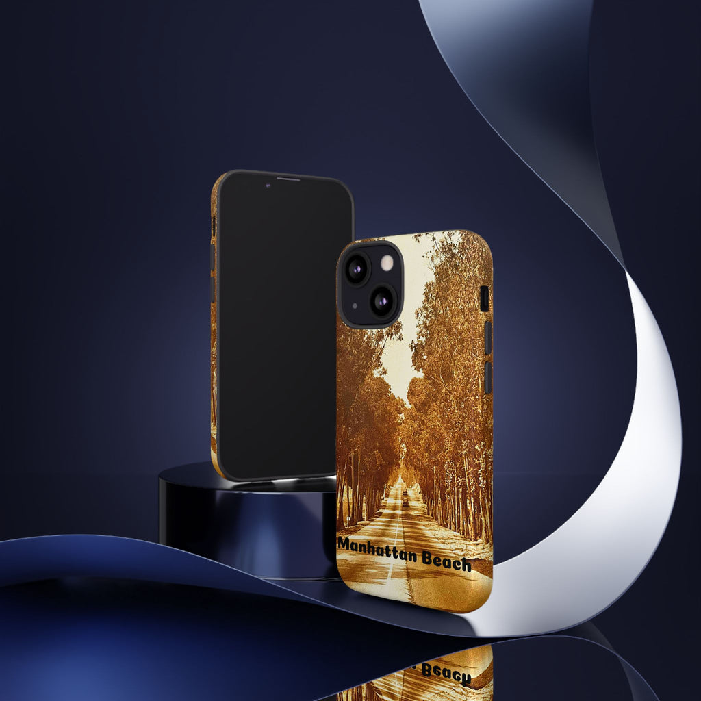 Phone Cases Manhattan Beach Rosecrans Ave Early 60's Tough Cases 90266 California, iPhone Samsung Google Pixel Protective Cover, Vintage