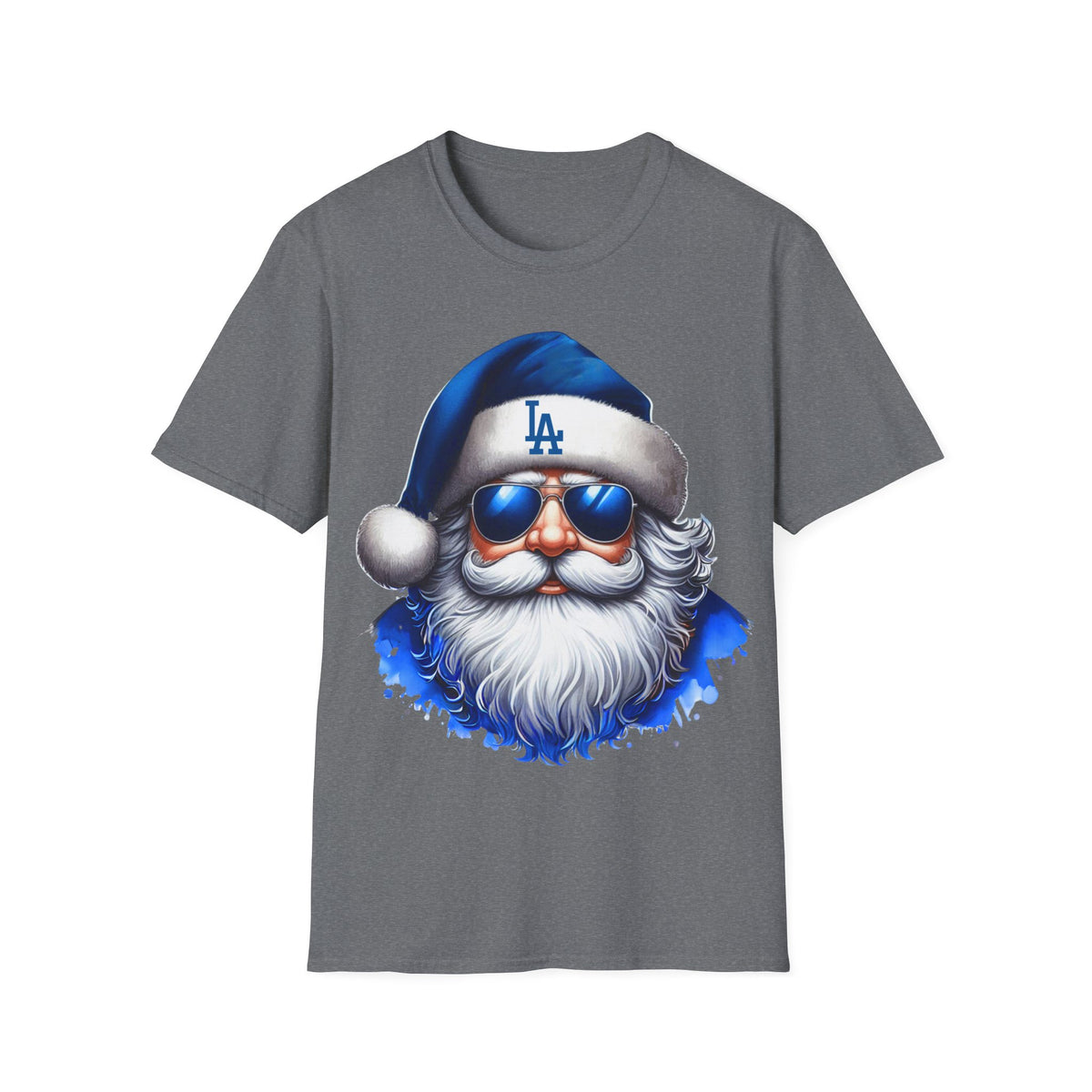 LA Dodgers Blue Santa T-Shirt — Cool Sunglasses Holiday Tee
