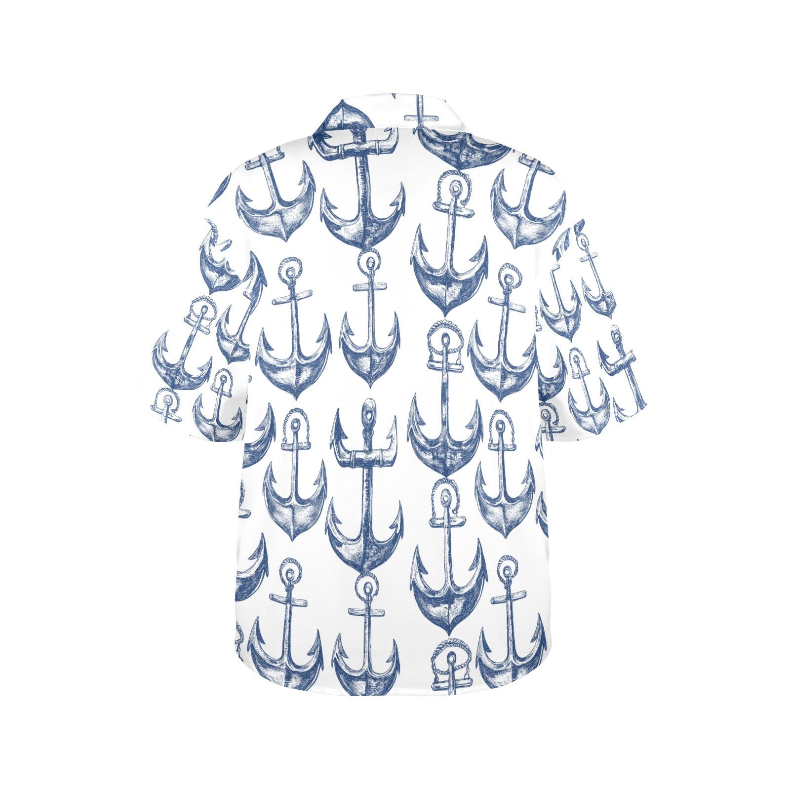 Anchors Away Nautical Women's All Over Print Hawaiian Shirt Made in USA