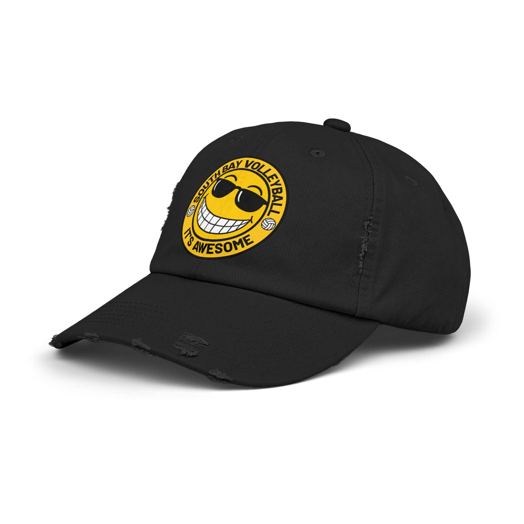 Distressed Volleyball Cap - "South Bay Volleyball It's Awesome" Smiley Logo