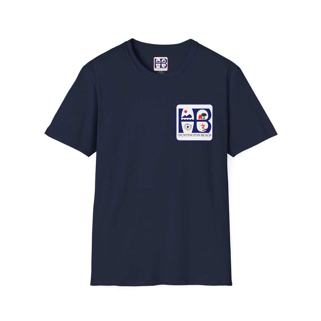Huntington Beach Retro Logo T-Shirt — HB Surf & Sunset Tee (printed 3 side)