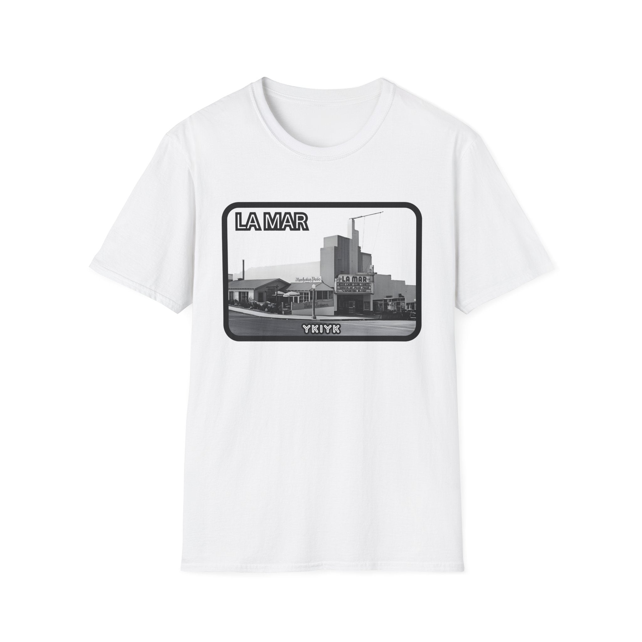 La Mar Theater Manhattan Beach  T-Shirt | Vintage Black & White Urban Graphic YKIYK