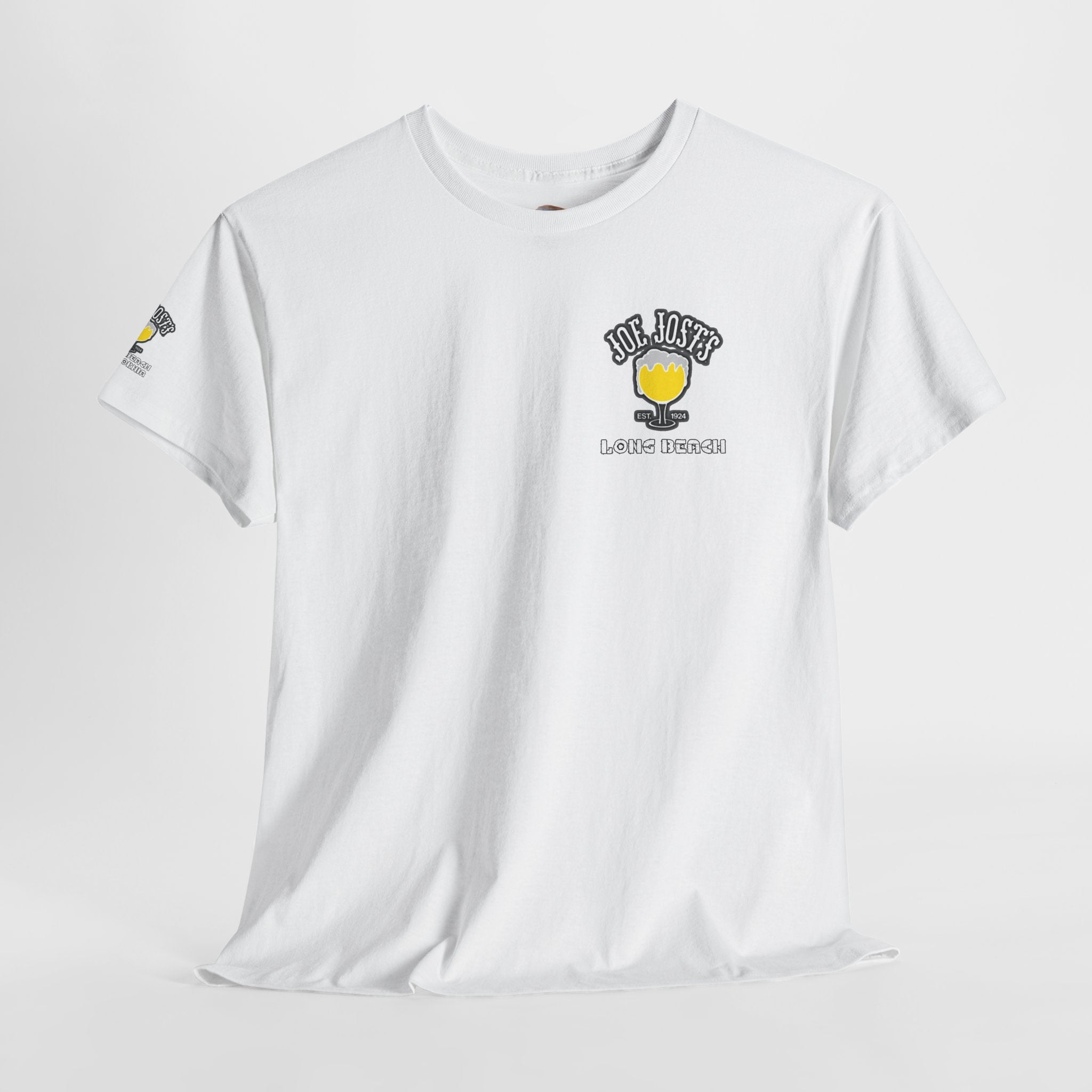 Joe Josts Long Beach California Men's and Woman's Heavy Cotton Tee - Printed 4 Areas
