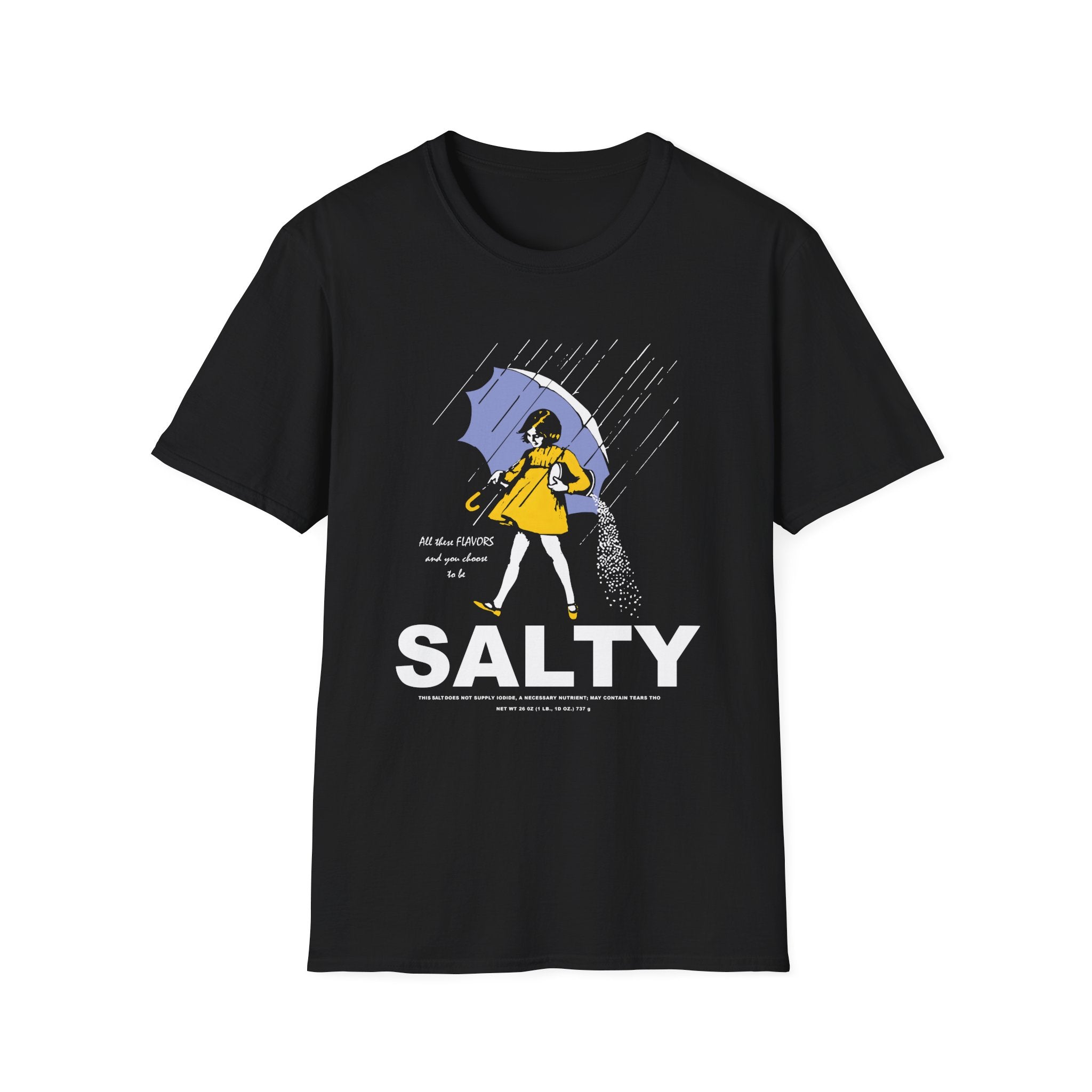 Salty Rainy Day Graphic T-Shirt — Girl with Umbrella Illustration