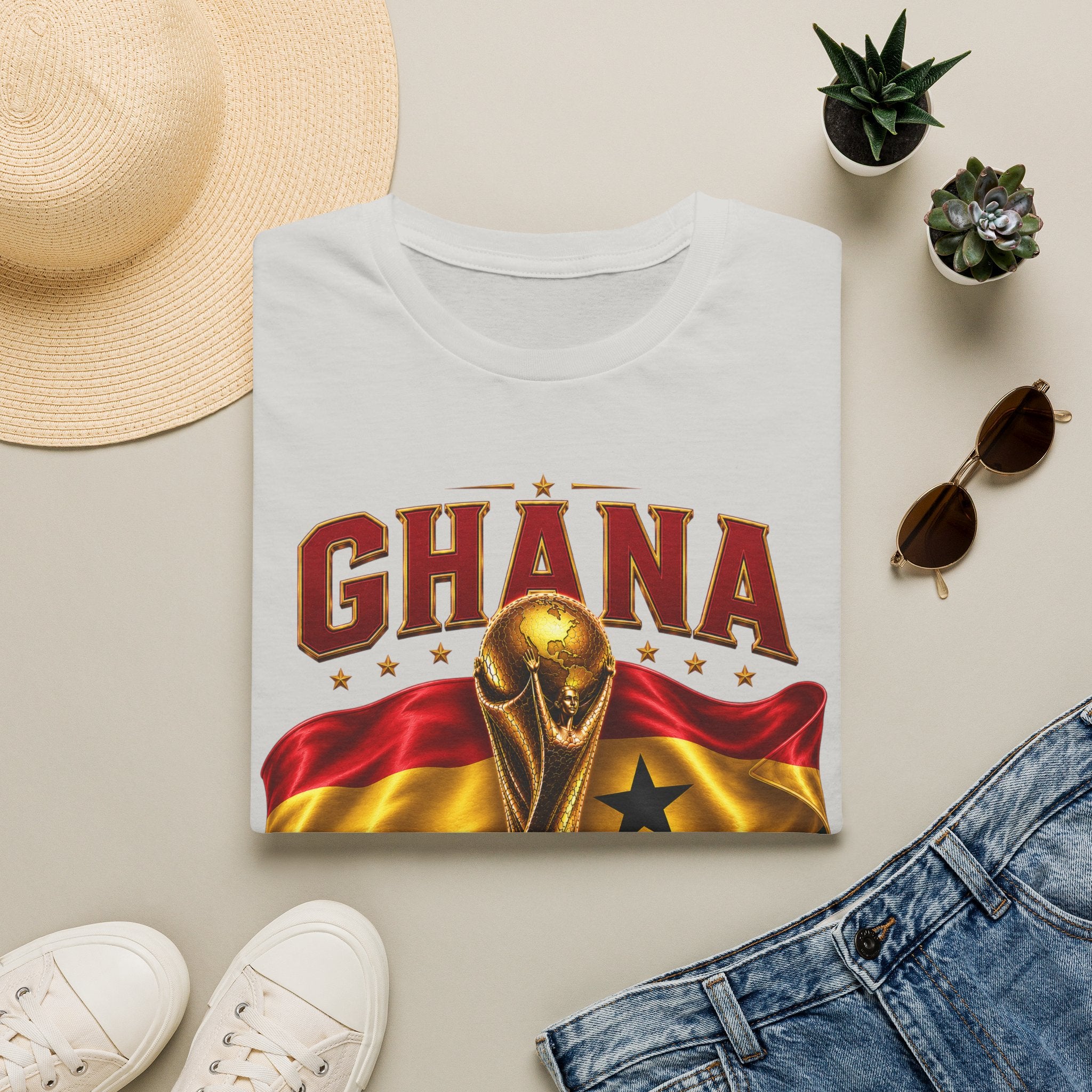 Ghana 2026 World Cup T-Shirt — Flag & Trophy Football Fan Tee