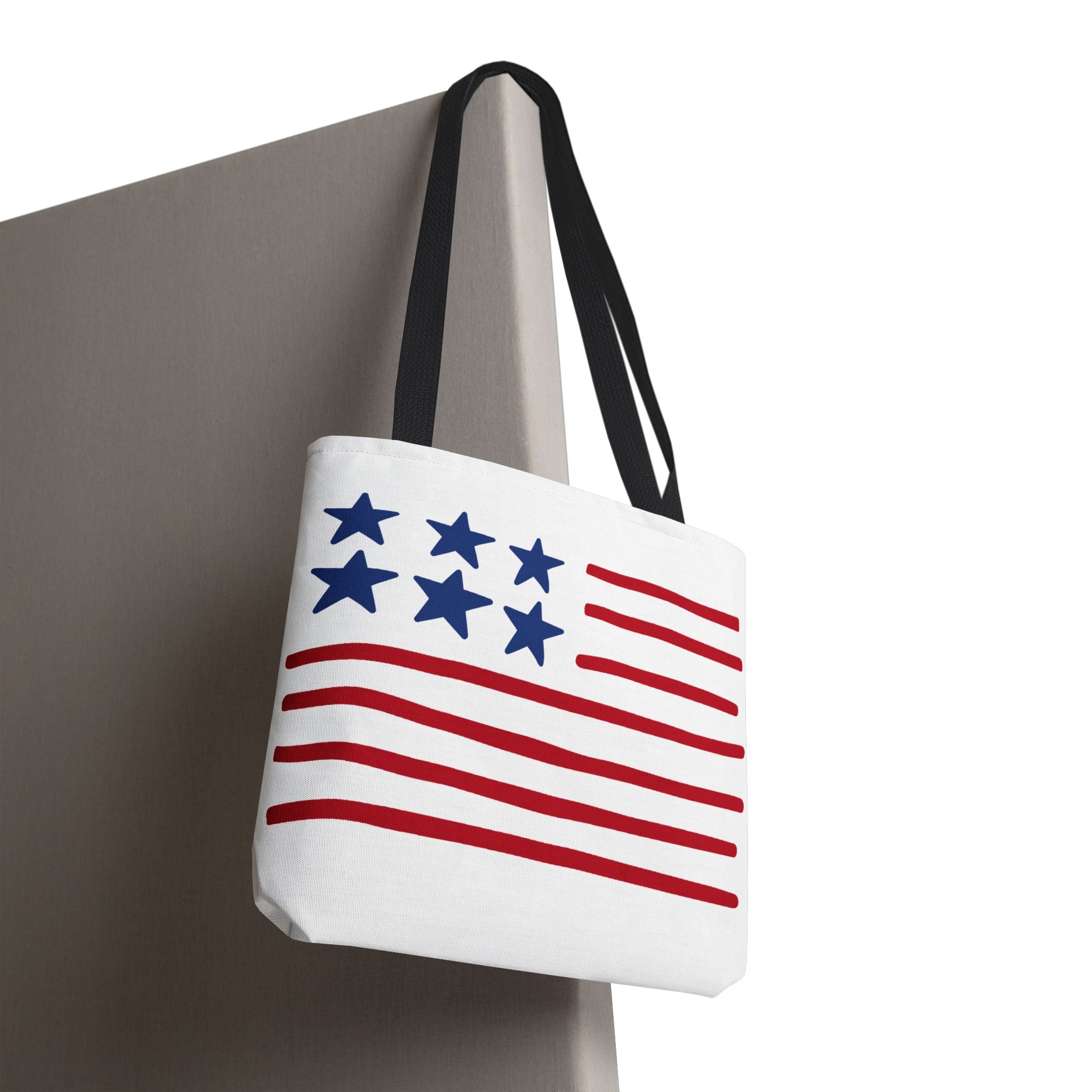 American Flag Stars & Stripes Tote Bag — Patriotic Canvas Beach Grocery Bag