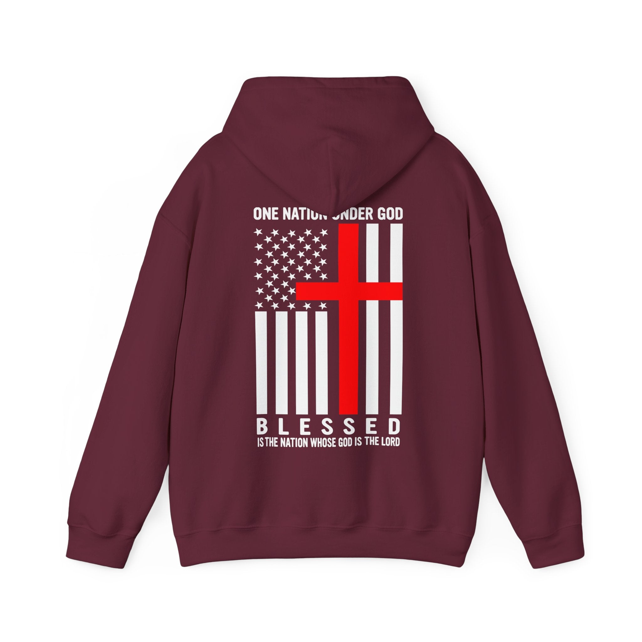 One Nation Under GOD - Printed Both Sides Unisex Heavy Blend Hooded Sweatshirt