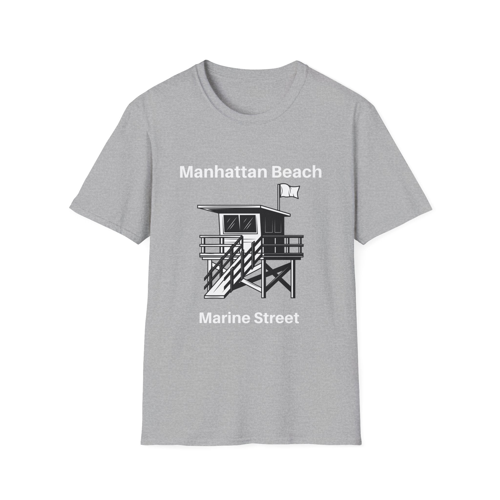 Marine Street Lifeguard Station Manhattan Beach  Mens and Womans Softstyle T-Shirt