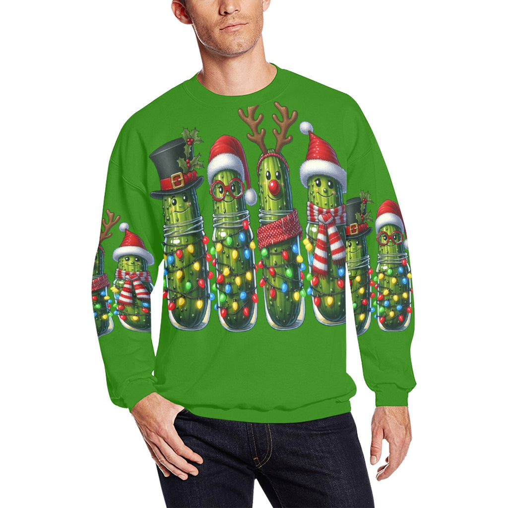 Get Your Ugly On - Dill Pickle Christmas Men's crew neck sweatshirt