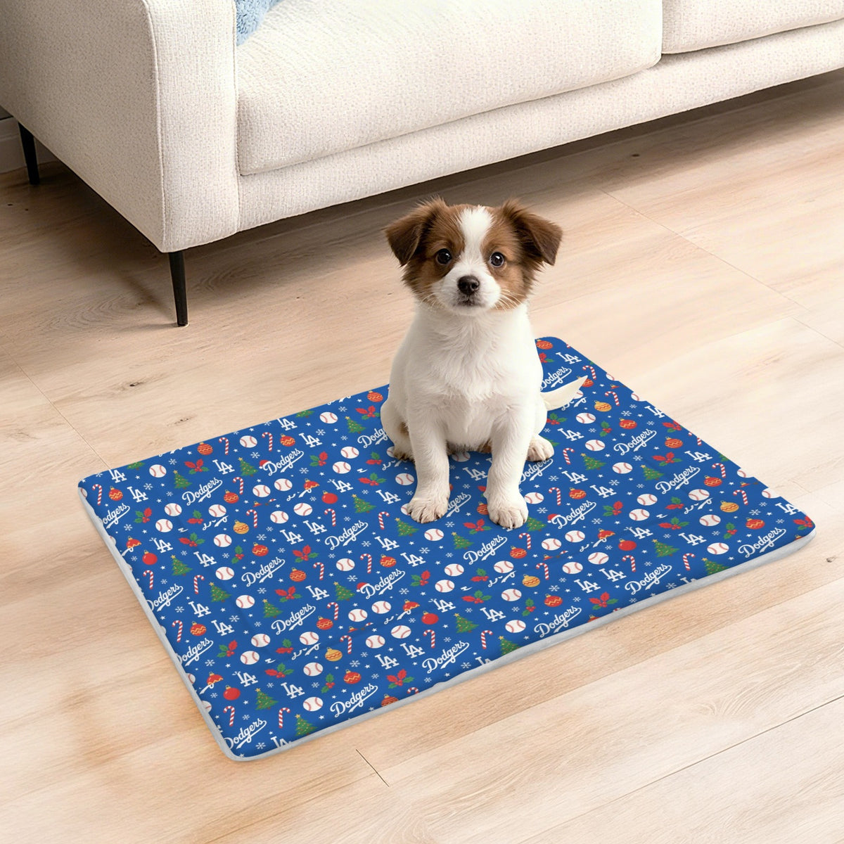 Dodgers Christmas Pet mat 25x18 inches Made in USA
