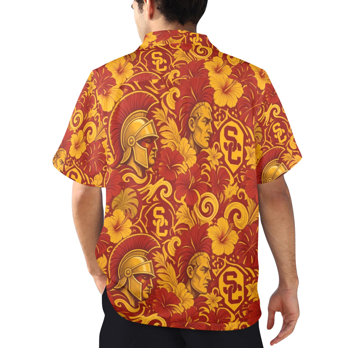 USC Men's All Over Print Hawaiian Shirt Made In USA Ships to USA Only