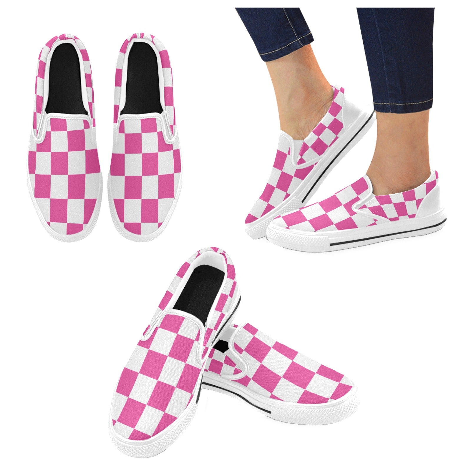 Checkerboard Slip-on Canvas Kid's Shoes (Big Kid)