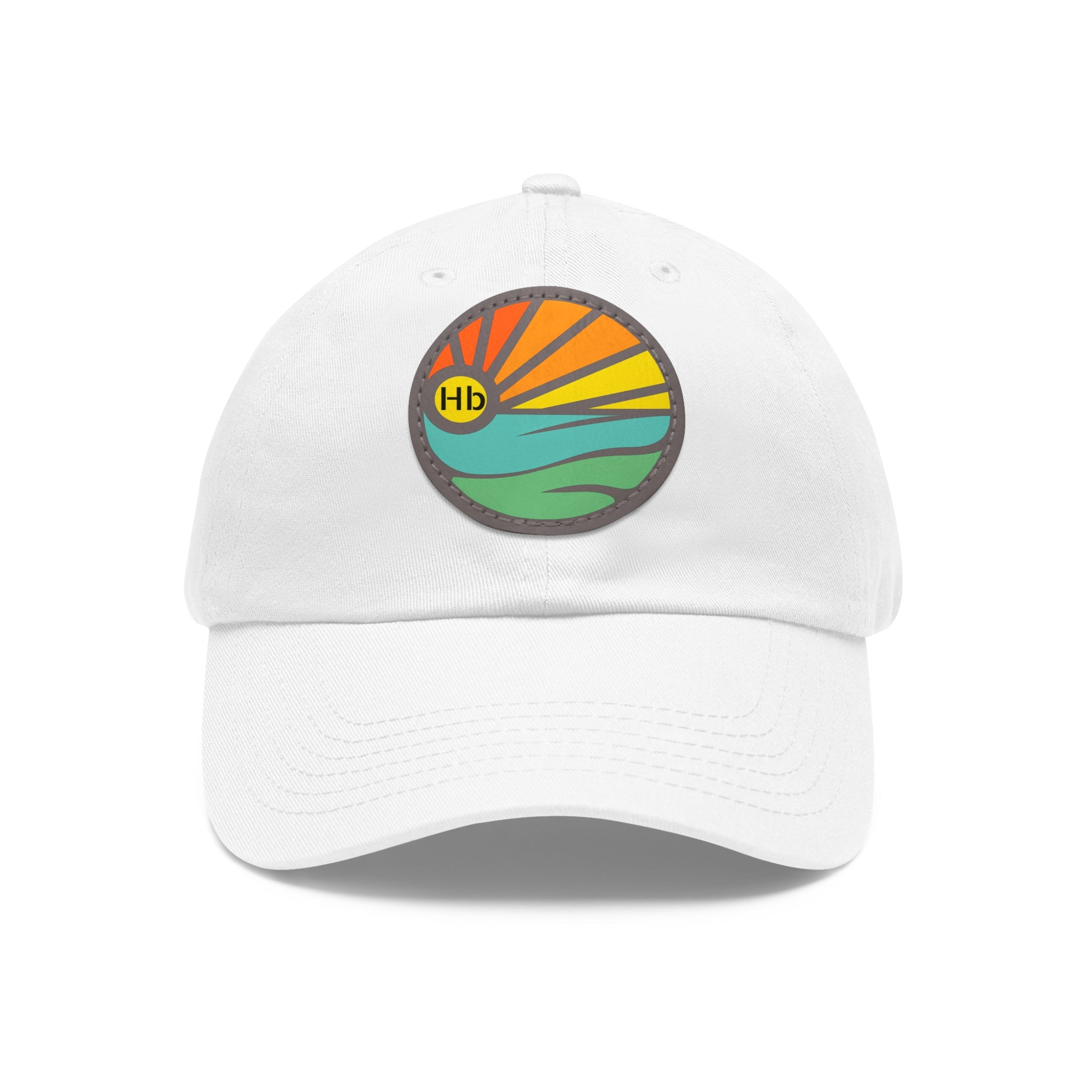 Hermosa Beach Sunset Wave Patch Hat | Mom and Dad Hat with Round Leather Patch #HermosaBeach