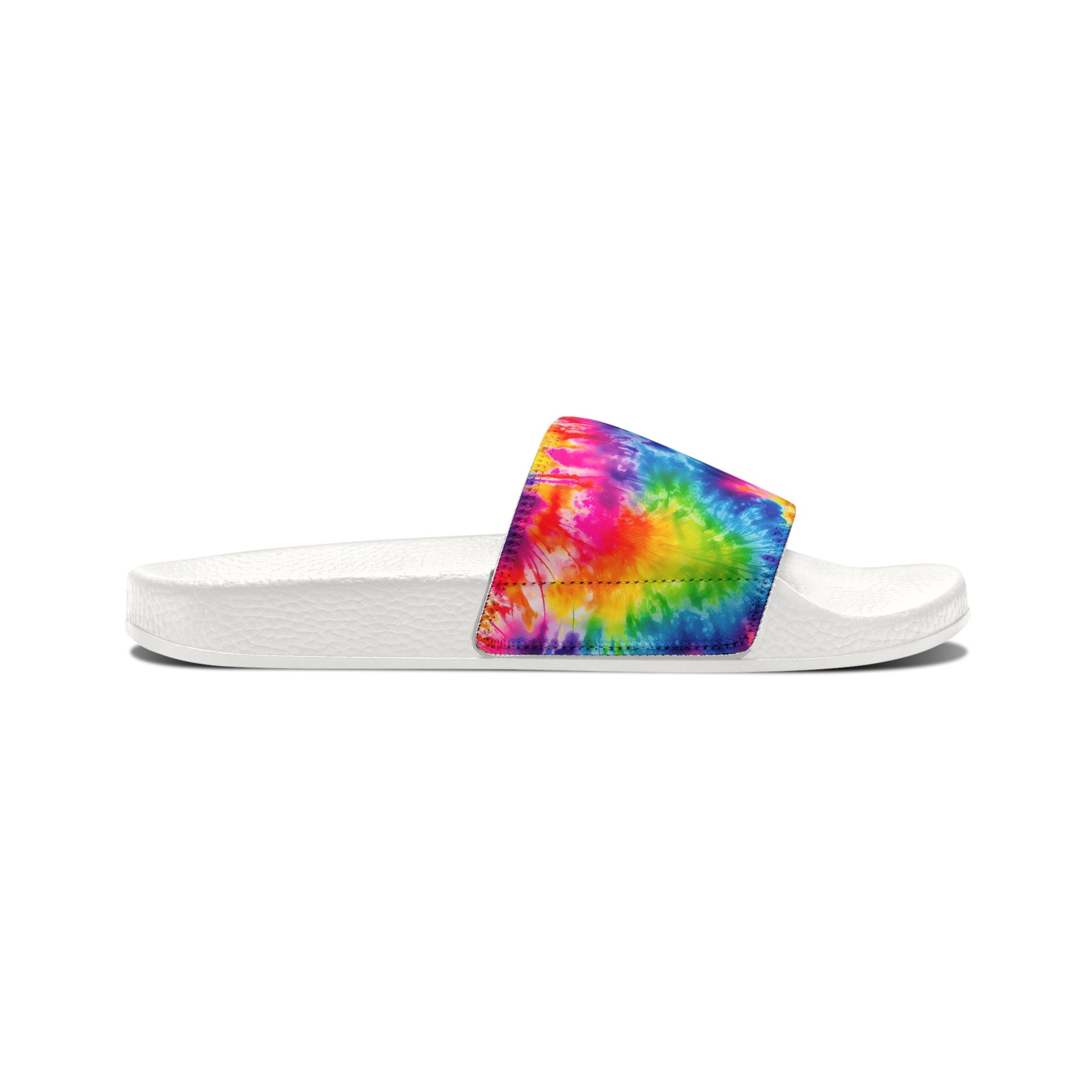 Youth Tie-Dye Slide Sandals — Removable Strap Kids Beach & Pool Slides