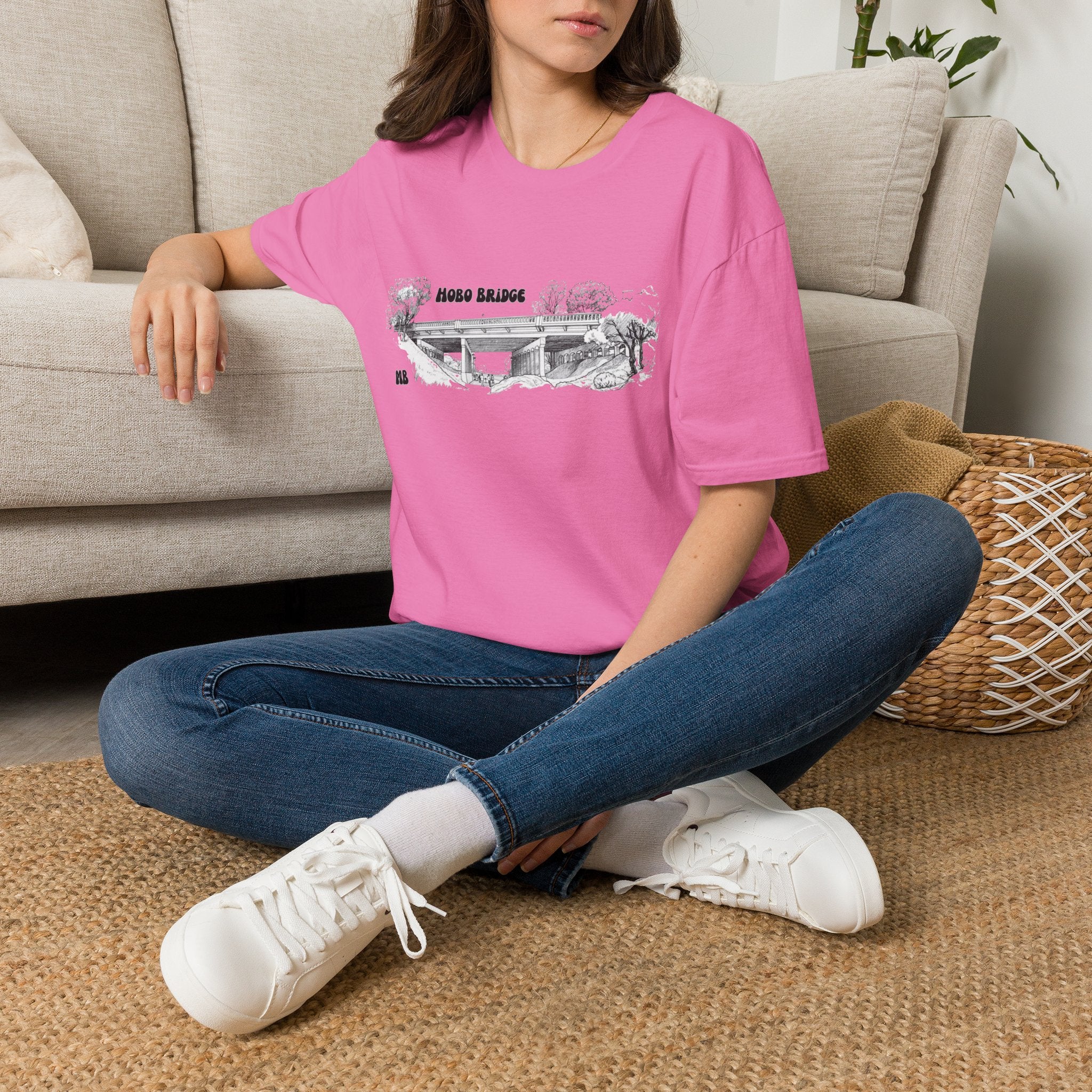 Hobo Bridge Manhattan Beach California Sketch T-Shirt | Hand-Drawn Bridge Illustration IYKYK