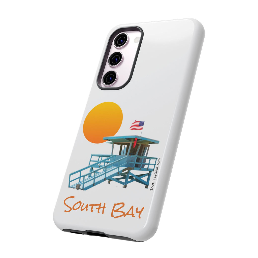 South Bay Lifeguard Stand with American Flag Tough Phone Cases