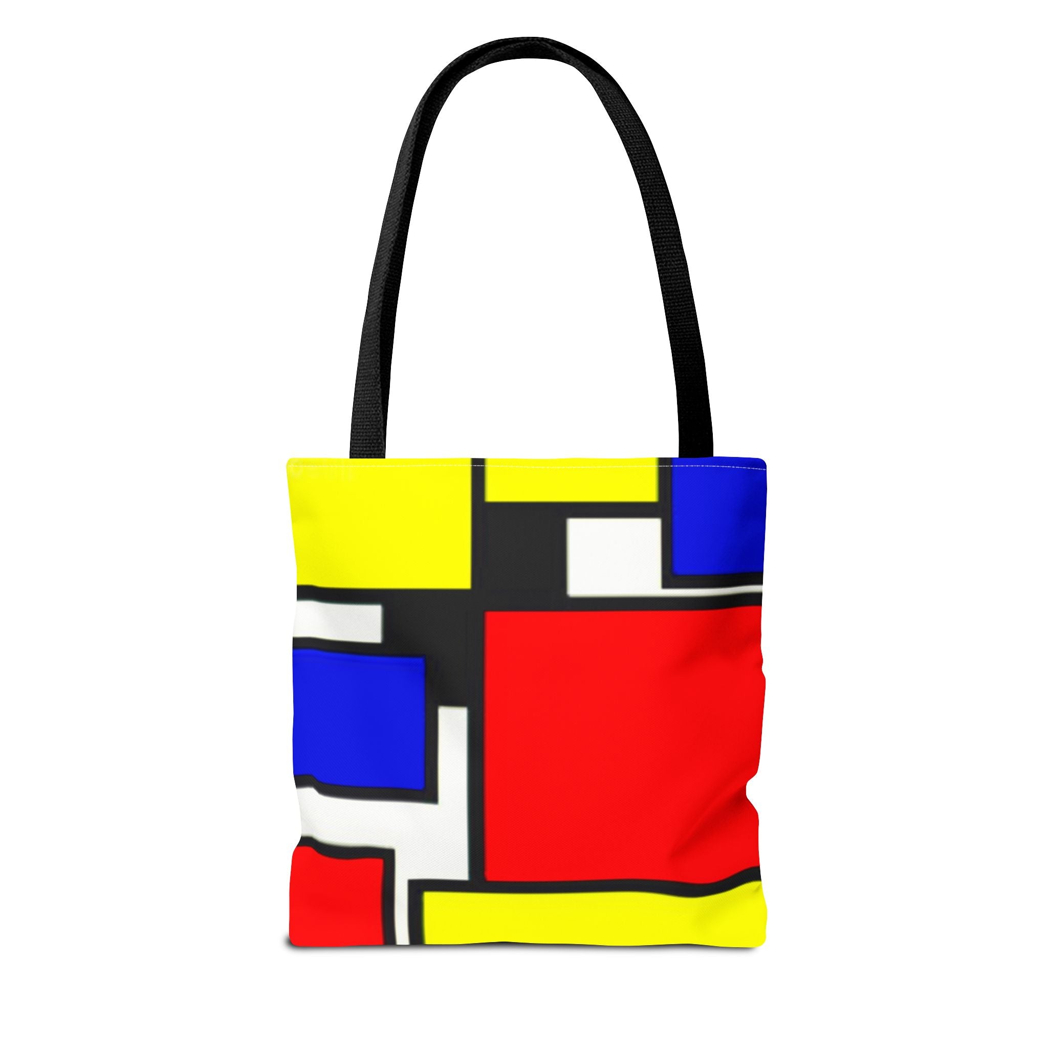 C'mon Get Happy Primary Color Geometric Grid Tote Bag | 1970s Abstract Art