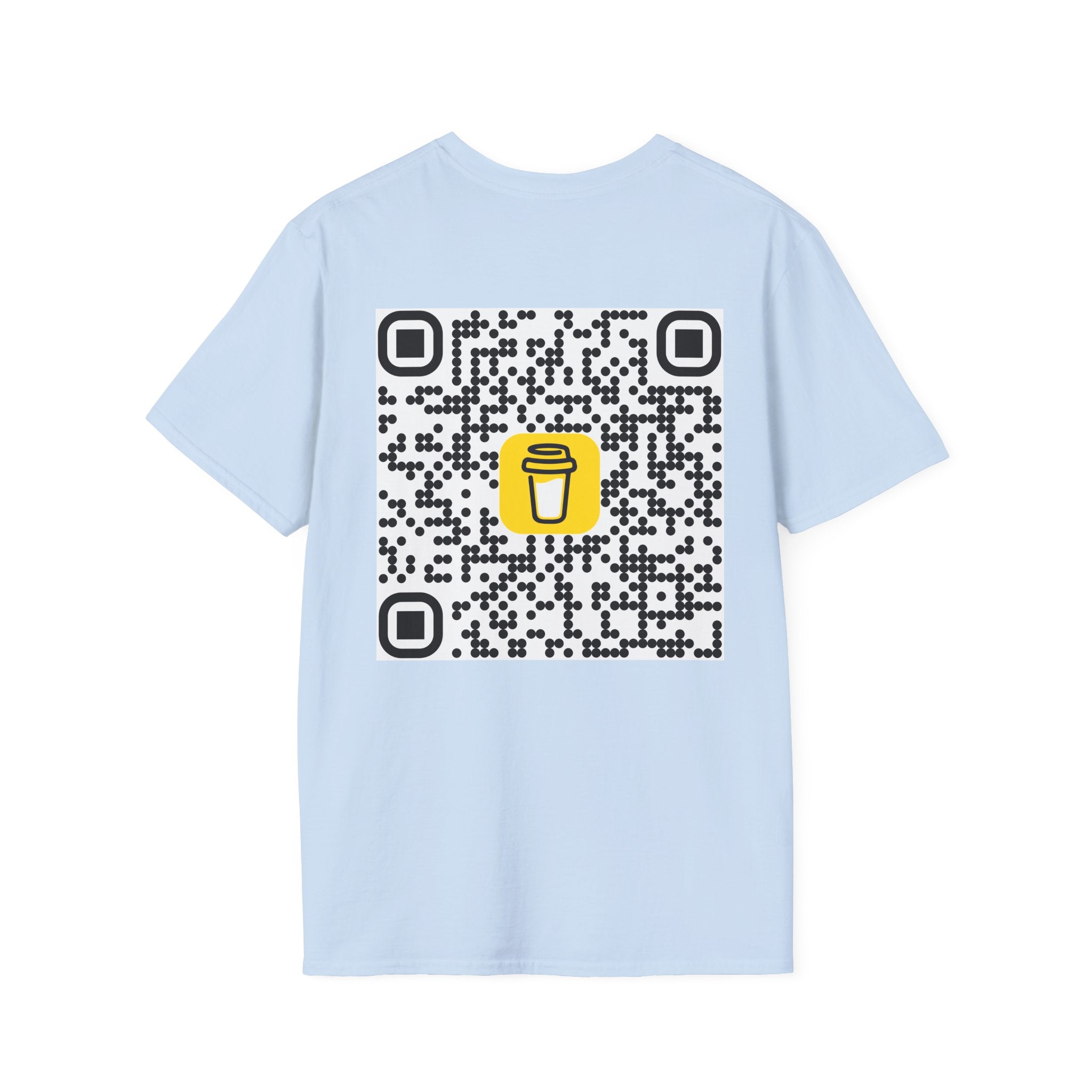 QR Code Coffee Cup T‑Shirt — Scan-to-Order Cafe Tee