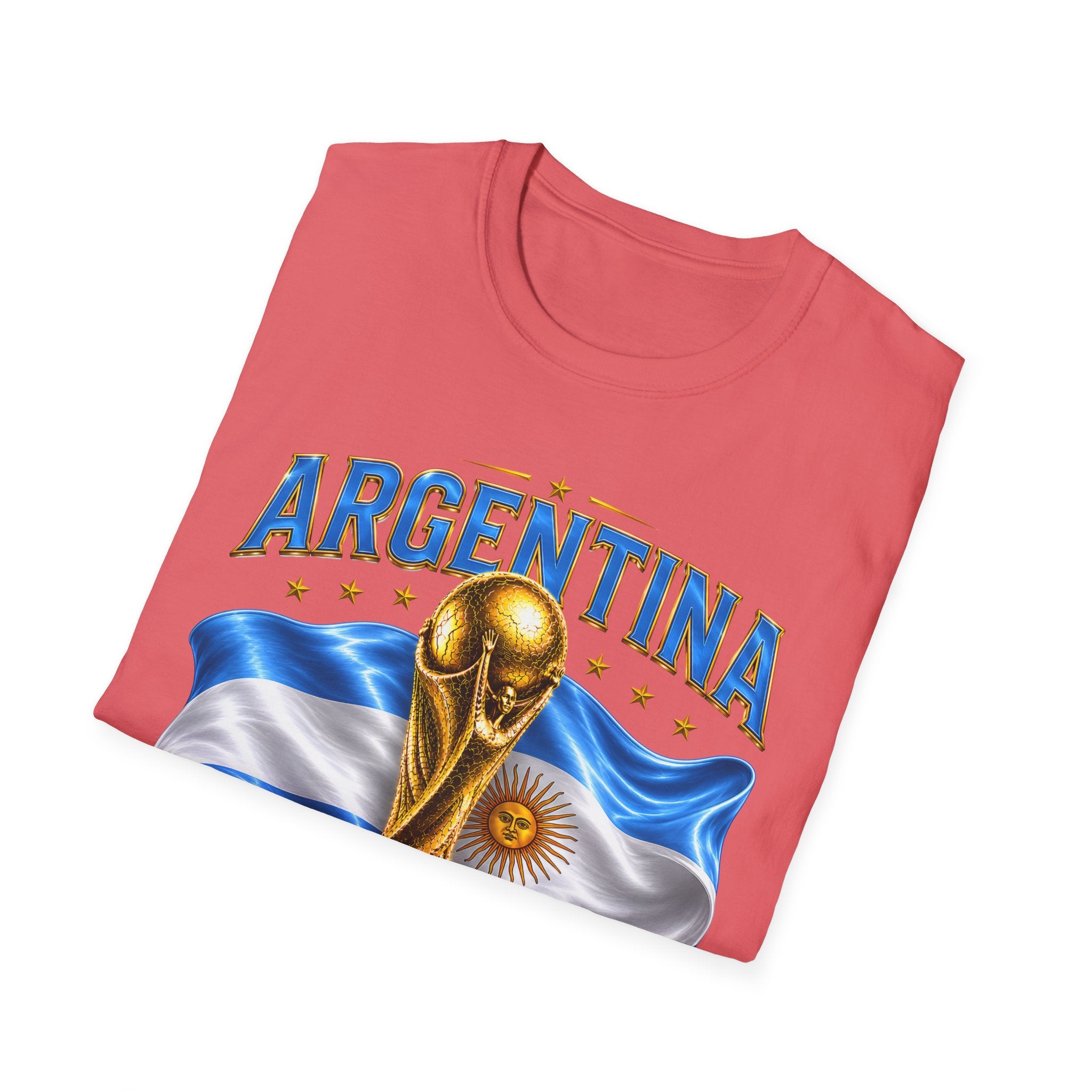 Argentina 2026 World Cup T-Shirt — Golden Trophy & Flag Soccer Fan Tee