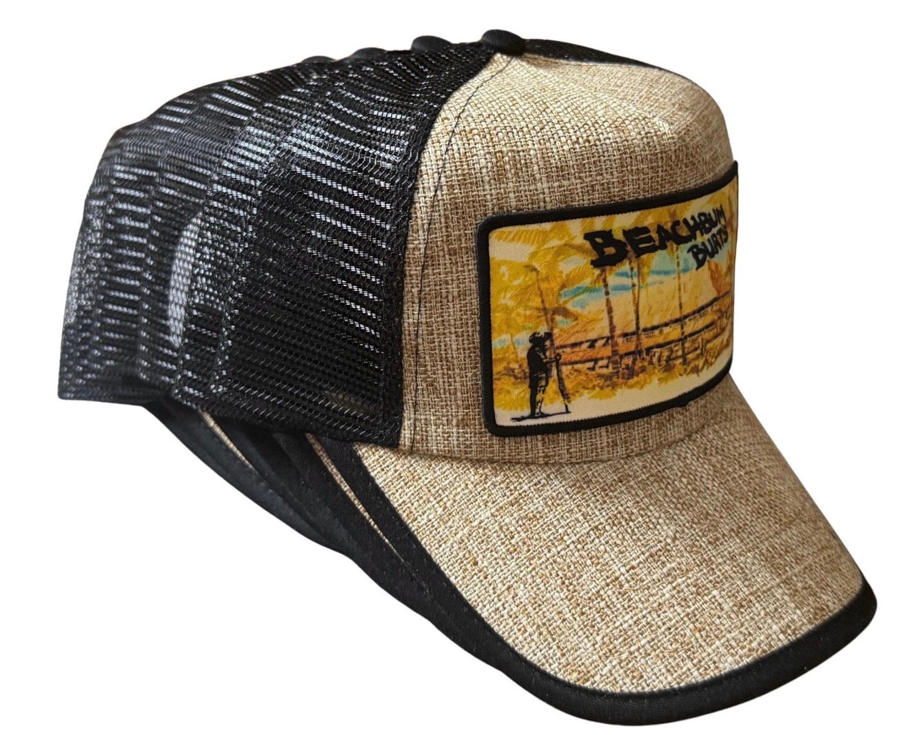 Beach Bum Burts 🏖️  Custom One of a Kind - Thatch Look Style Hat