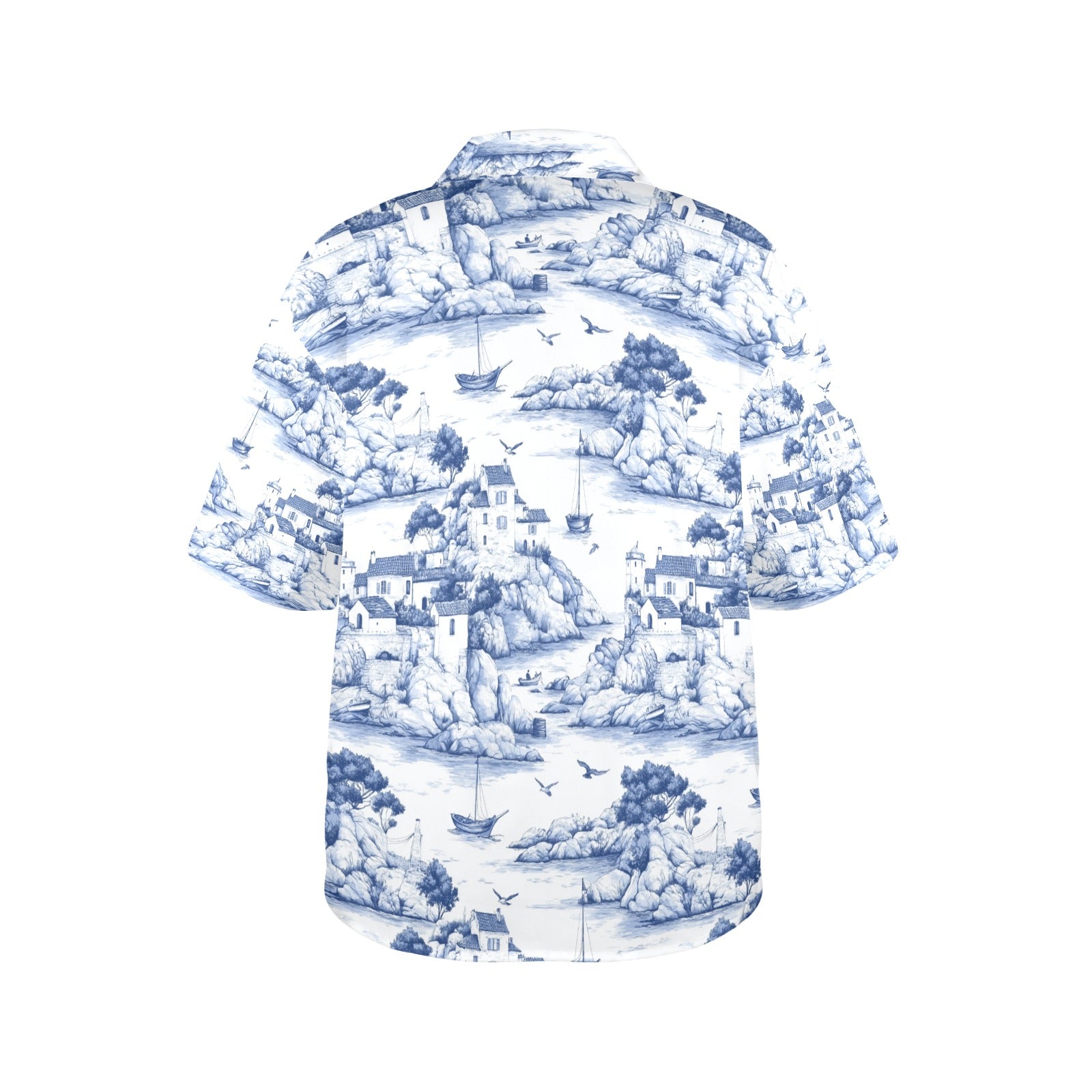 Island Retreat Nautical Women's All Over Print Hawaiian Shirt Made in USA
