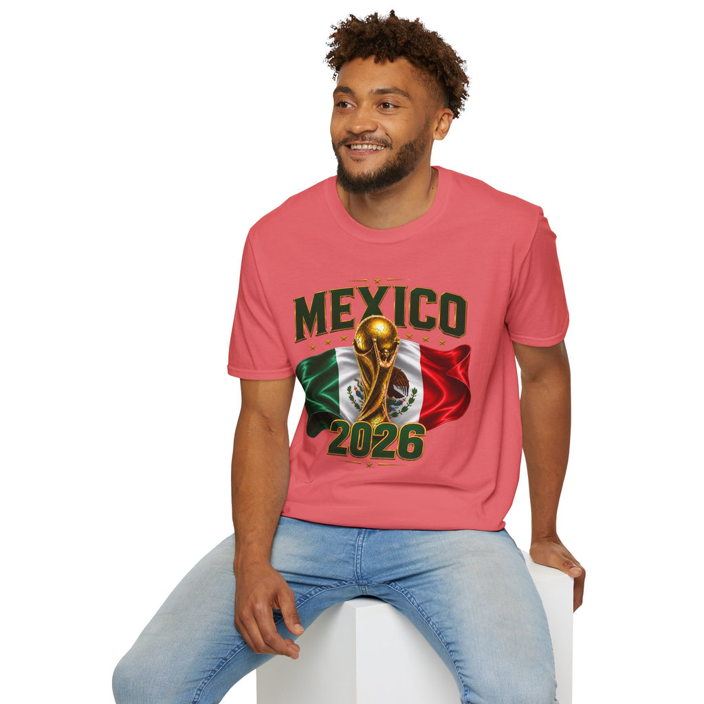 Mexico 2026 World Cup T-Shirt — Flag & Trophy Soccer Fan Tee