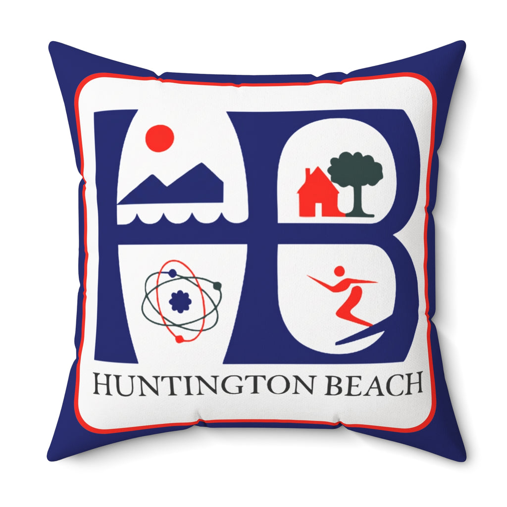 Huntington Beach Icon Pillow — Coastal Surf & Community Decorative Throw Pillow