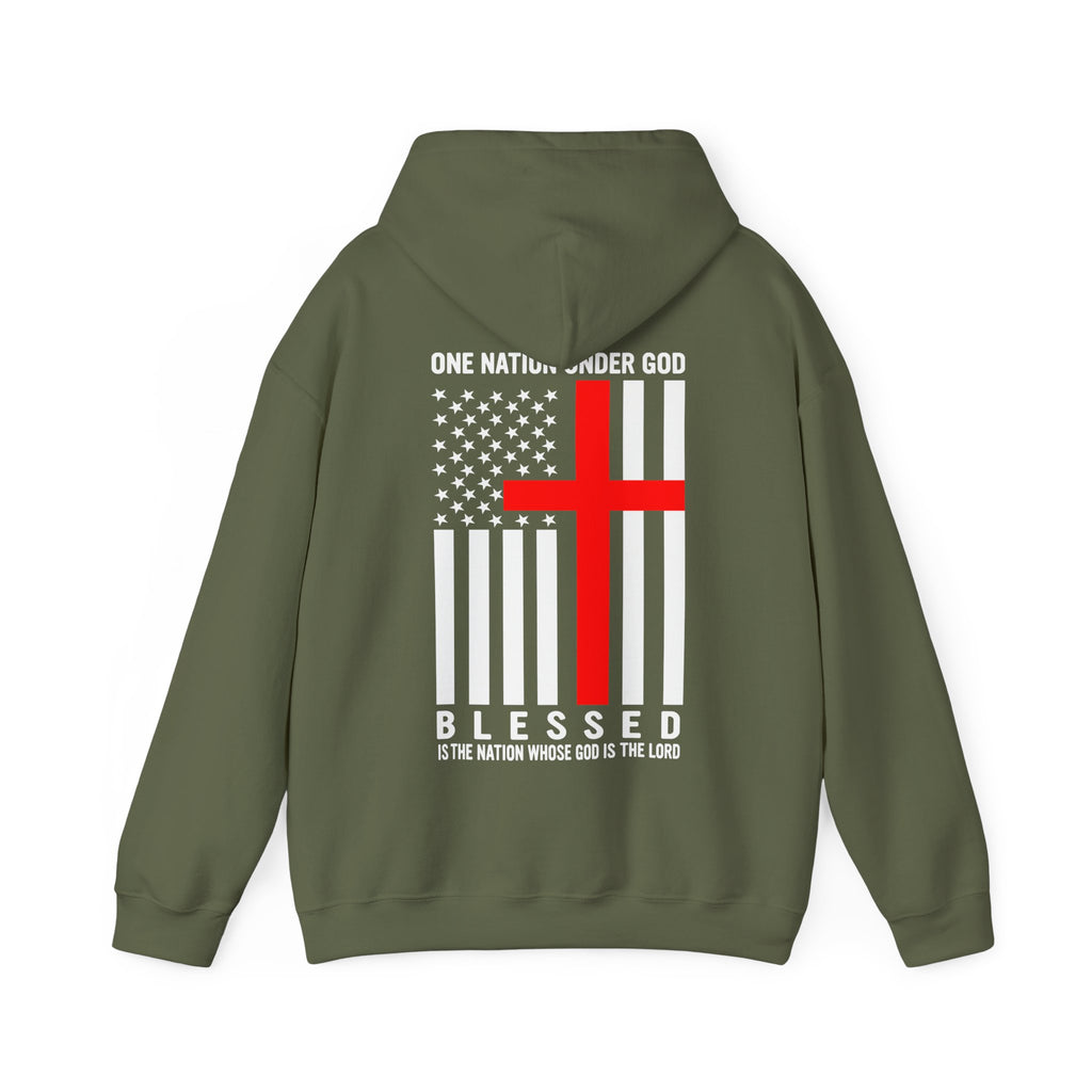 One Nation Under GOD - Printed Both Sides Unisex Heavy Blend Hooded Sweatshirt