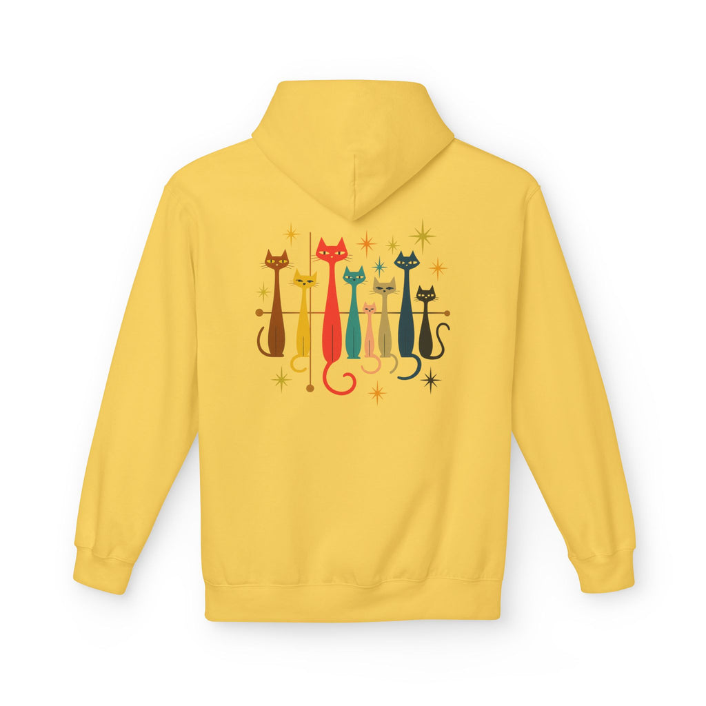 Retro Long Cats hoodie | Colorful Cat Illustration (printed front and back)