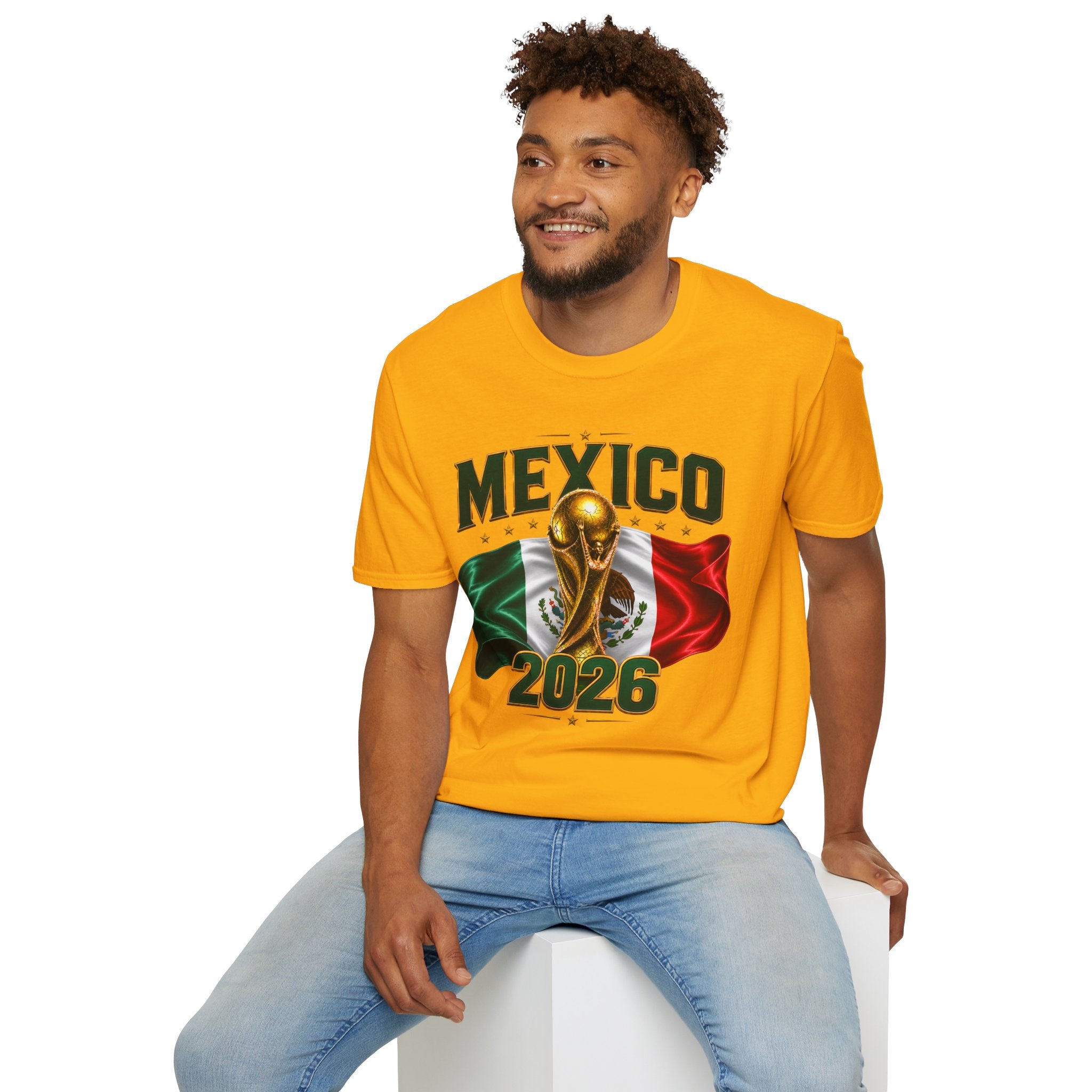 Mexico 2026 World Cup T-Shirt — Flag & Trophy Soccer Fan Tee