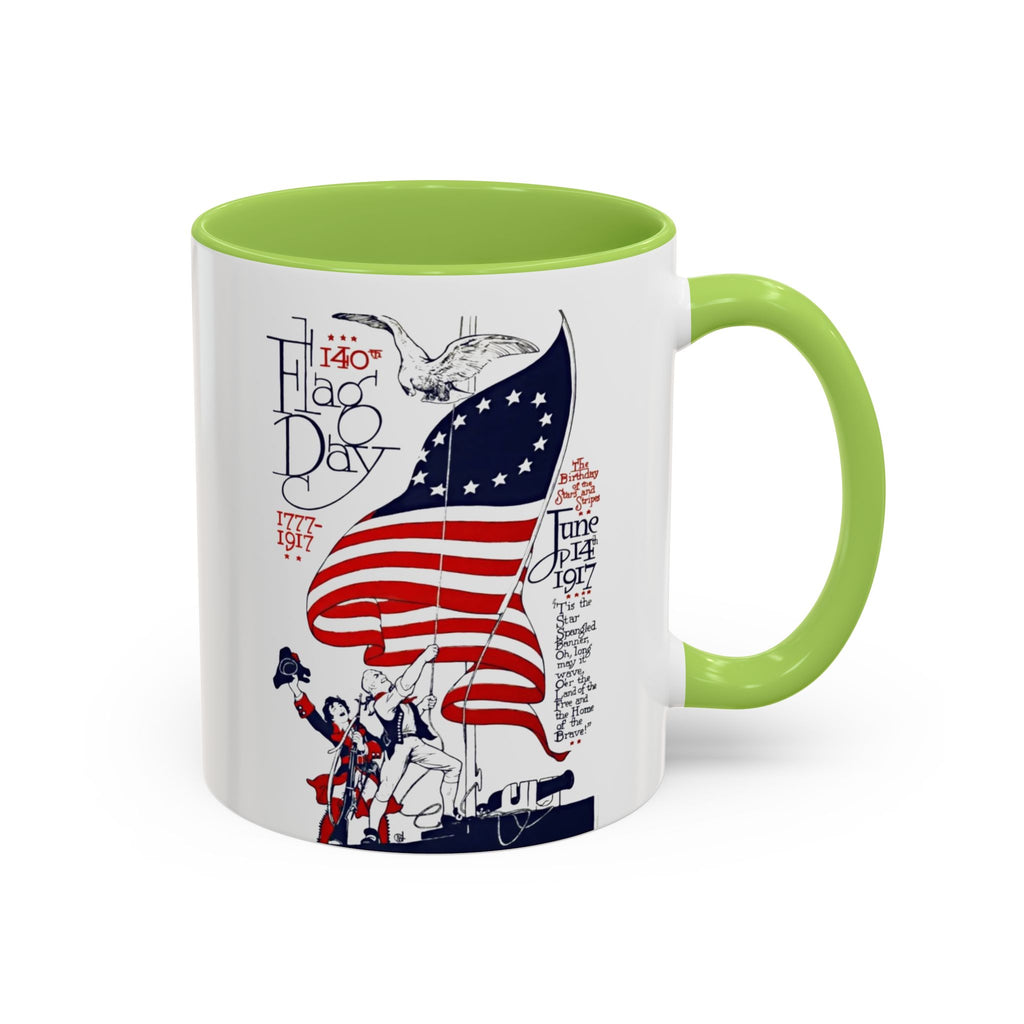 Flag Day Illustration Original Artwork 1917  Mug | American Flag Sailors Accent Coffee Mug