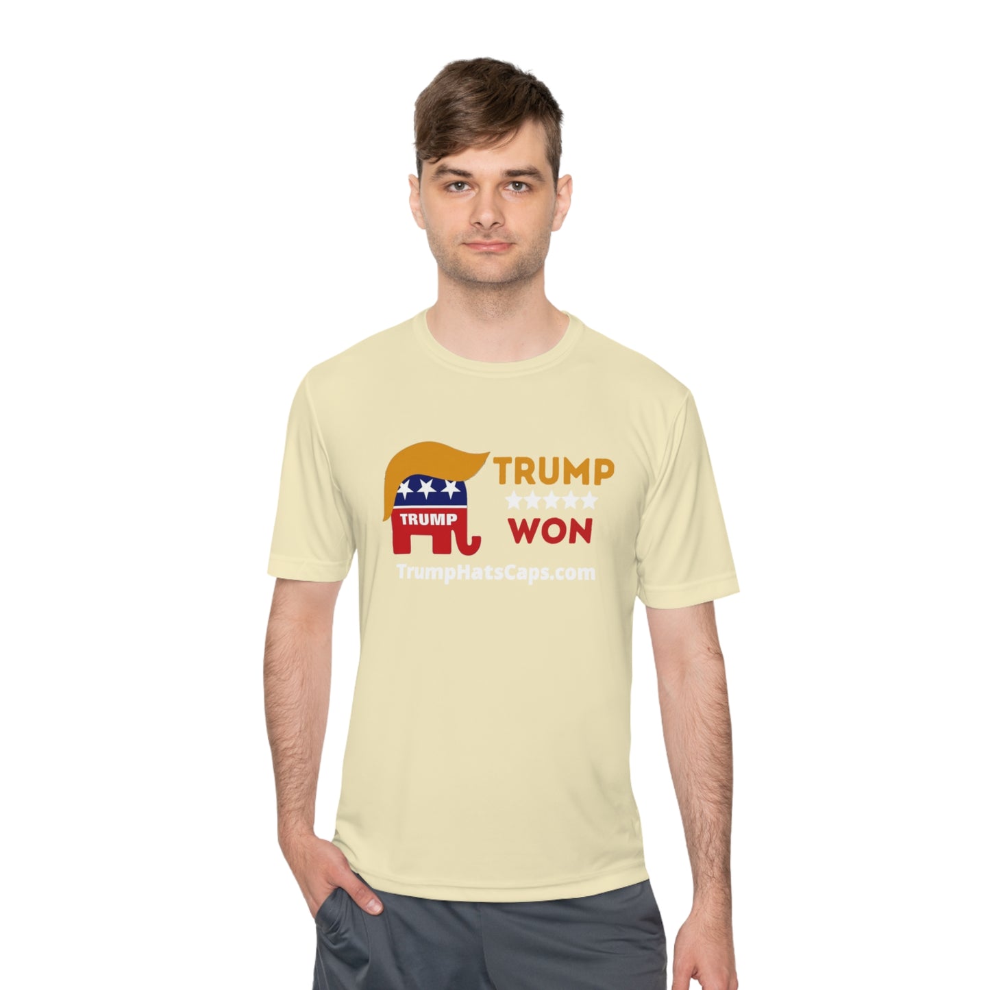 Trump Won TrumpHatsCaps.com Unisex Moisture Wicking Tee